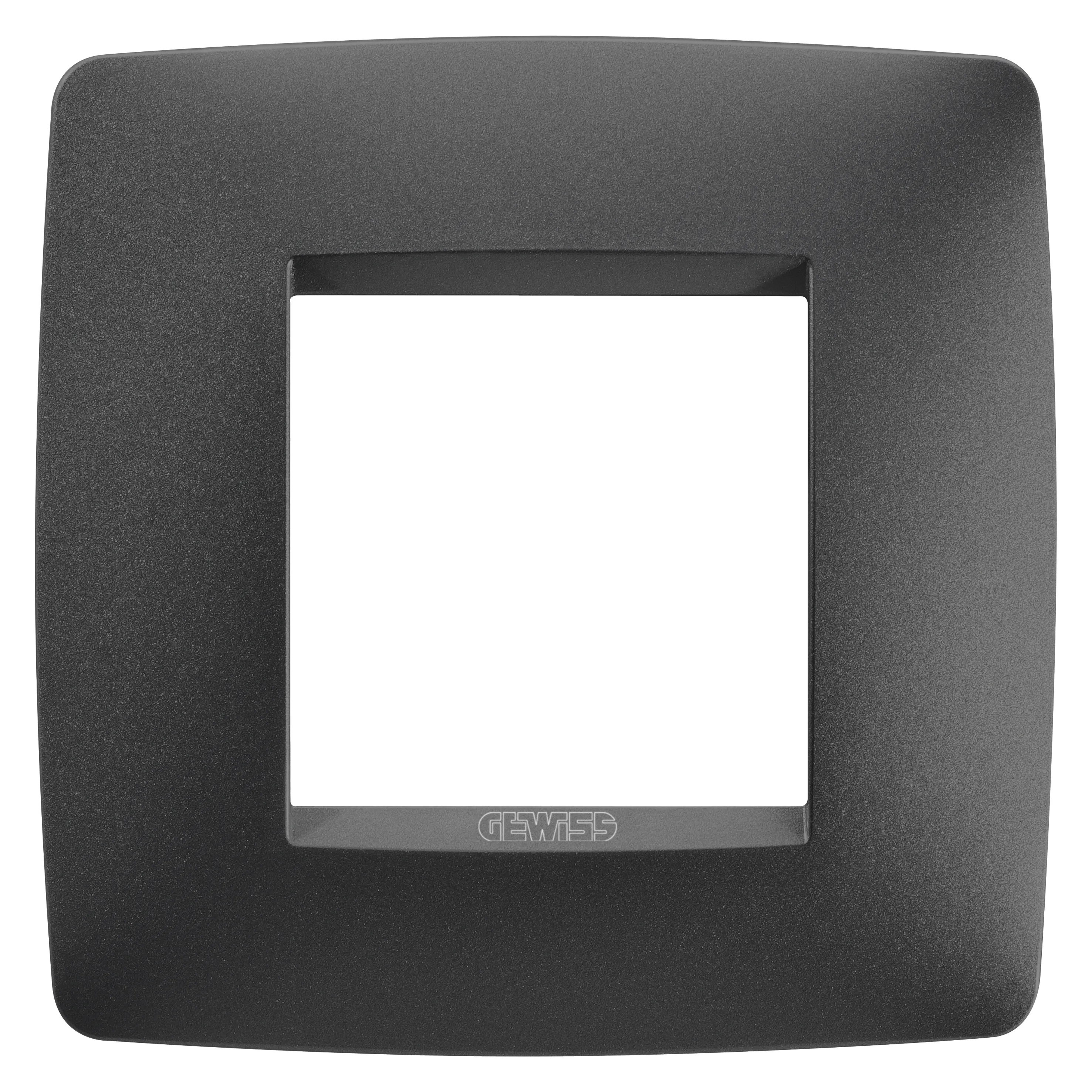 Placa, internationala, One, Gewiss, Chorus, in, tehnopolimer, vopsit, 2, module, satin, black, GW16122VN