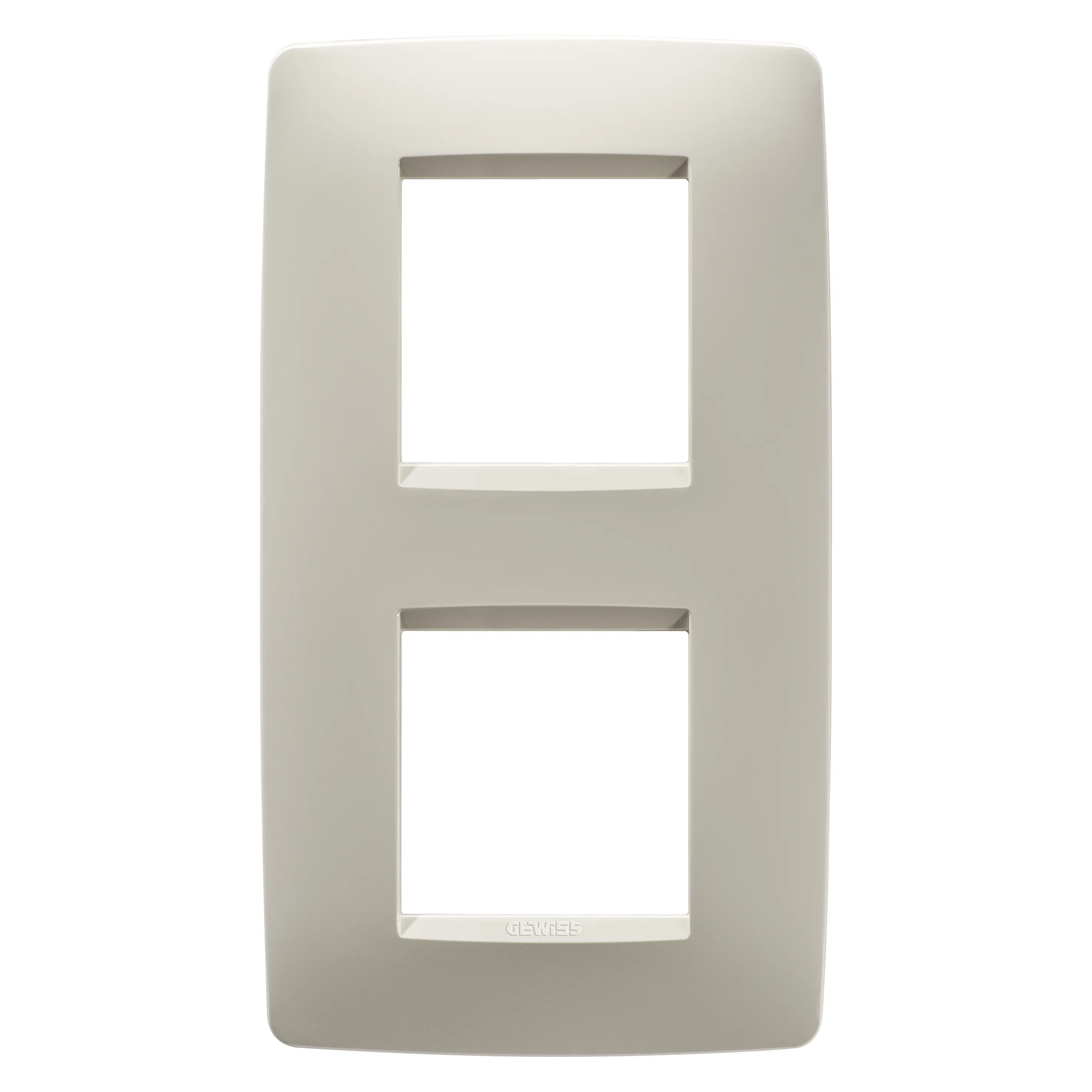Placa internationala ONE, in tehnopolimer, 2+2 module verticale, fildes, Gewiss Chorus, GW16124TI