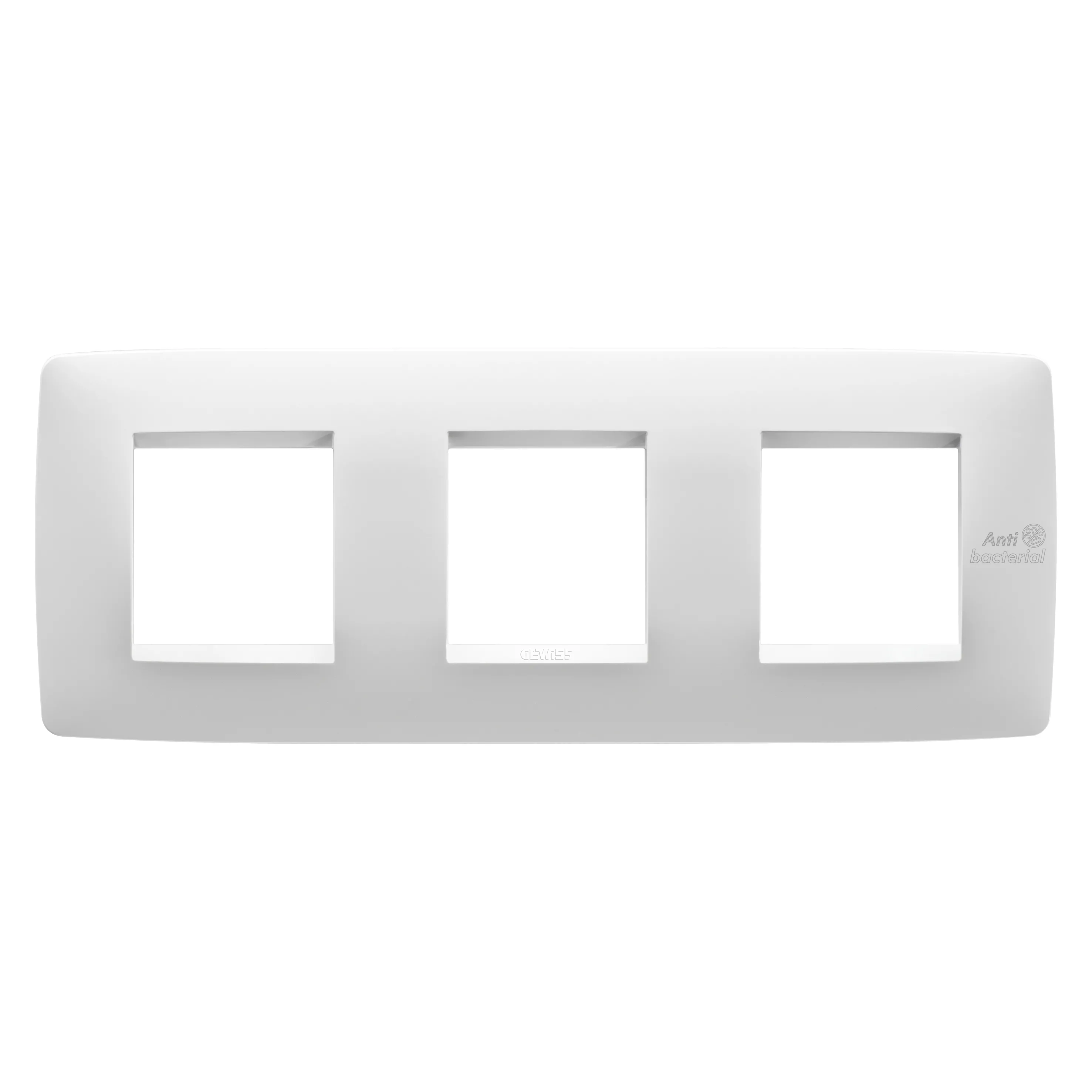 Placa, internationala, One, Gewiss, Chorus, tehnopolimer, 2+2+2, module, orizontal, alb, antibacterian, GW16126AB