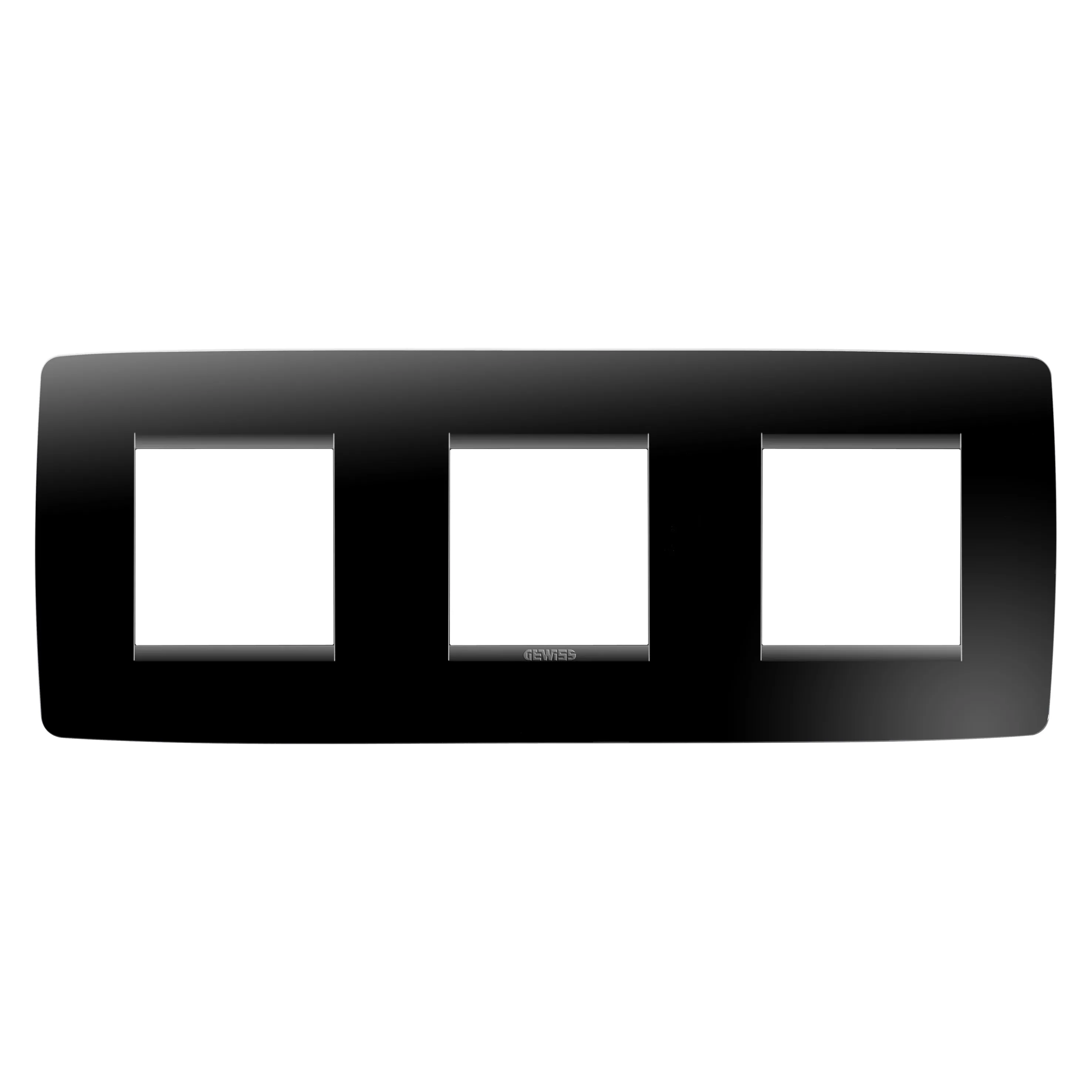 Placa, internationala, One, Gewiss, Chorus, in, tehnopolimer, vopsit, 2+2, module, orizontal, toner, negru, GW16126TN
