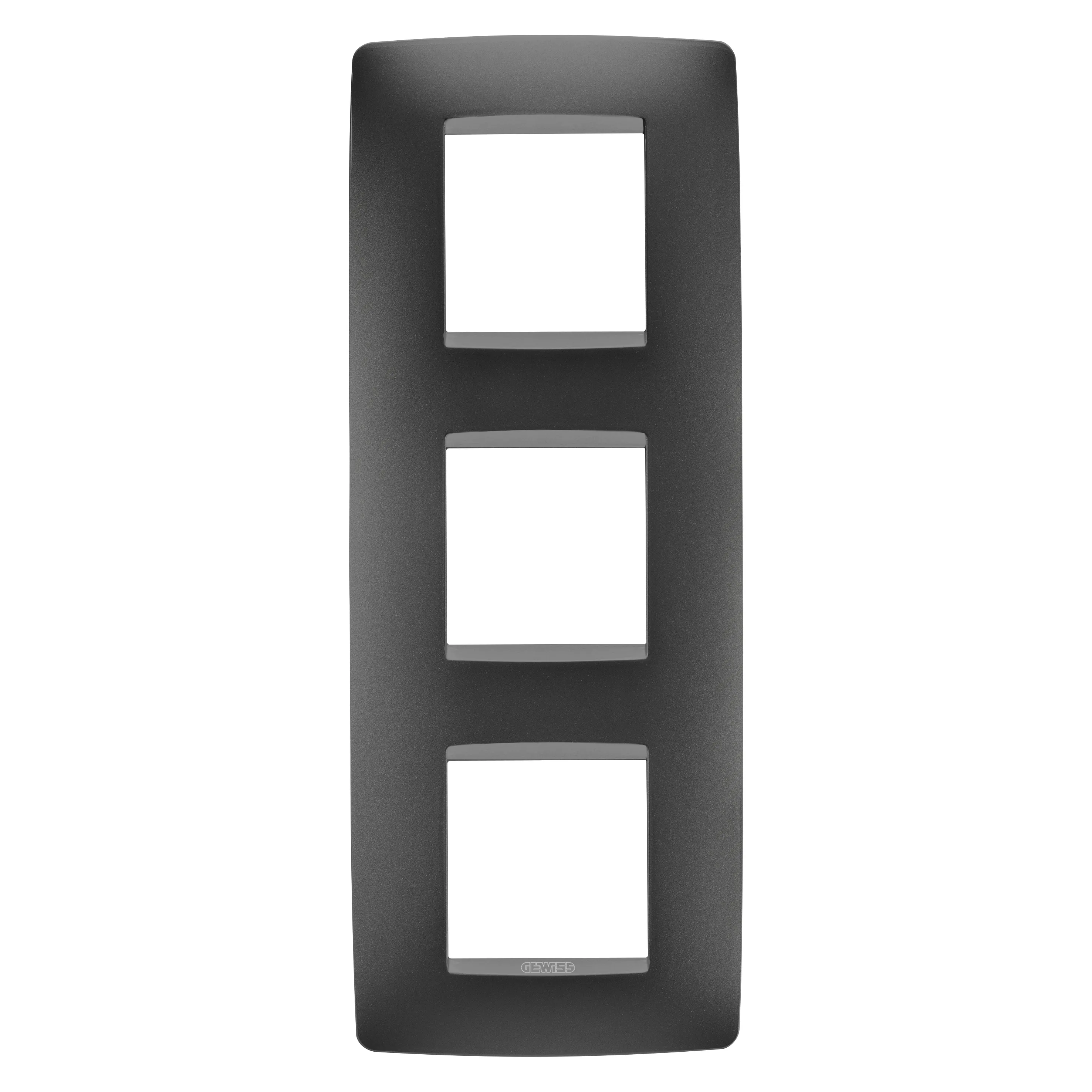 Placa, internationala, One, Gewiss, Chorus, tehnopolimer, vopsit, 2+2+2, module, verticale, negru, satinat, GW16127VN