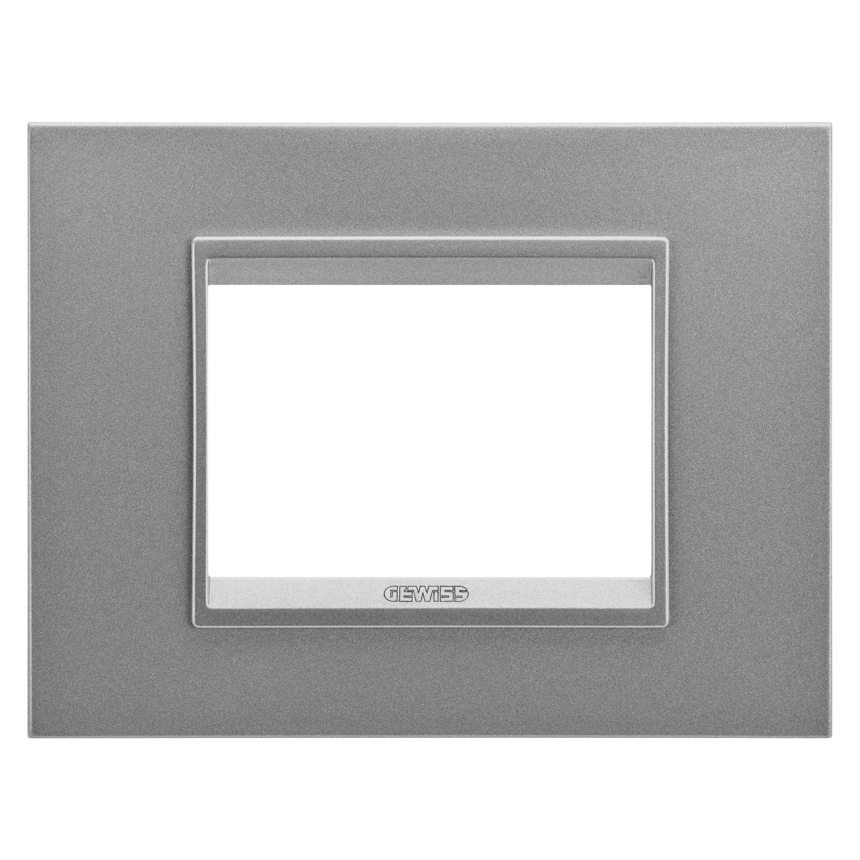 Placa, Lux, Gewiss, Chorus, in, metal, 3, module, aluminiu, monocrom, GW16203XA