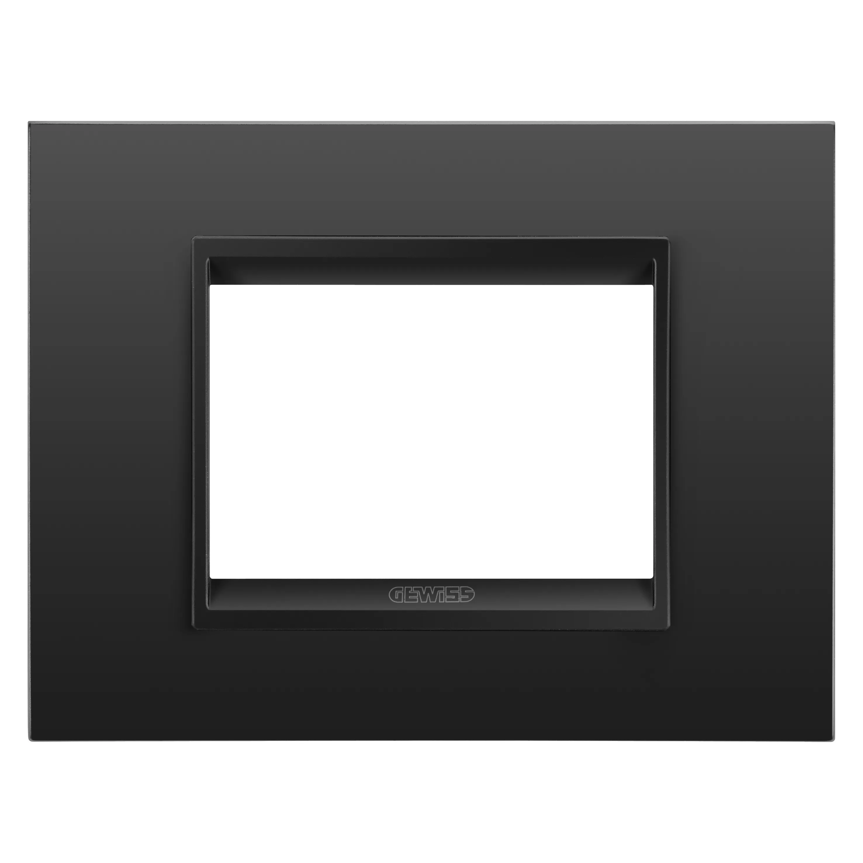 Placa, Lux, Gewiss, Chorus, in, metal, 3, module, negru, satinat, monocrom, GW16203XM
