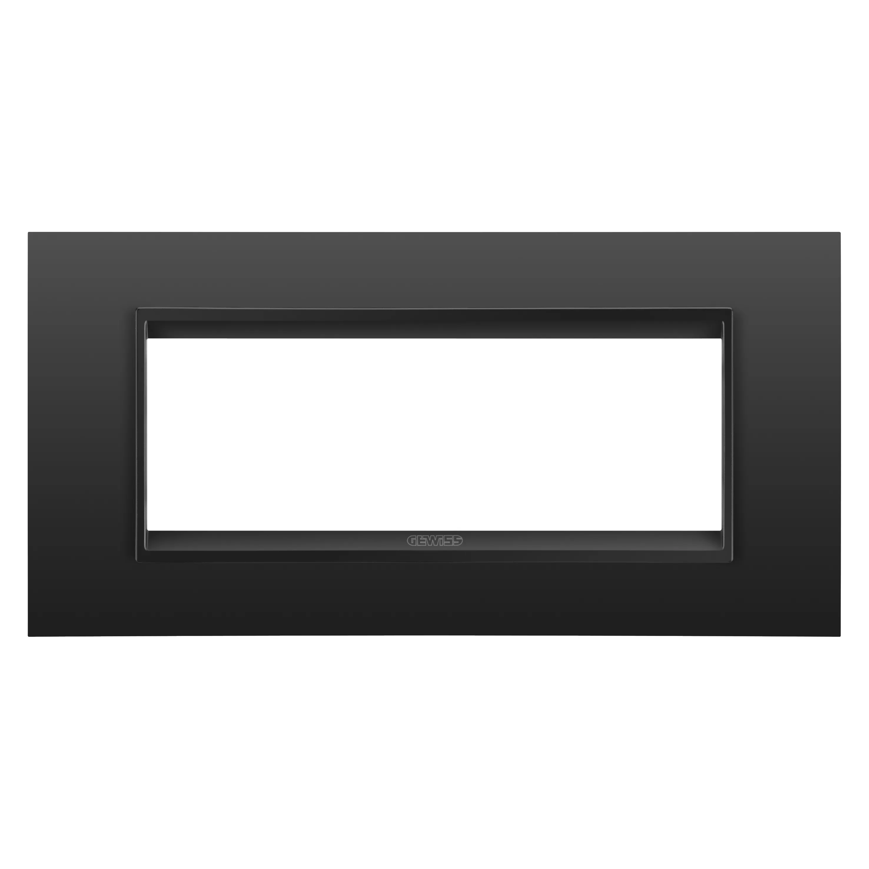 Placa, Lux, Gewiss, Chorus, in, metal, 6, module, negru, satinat, monocrom, GW16206XM