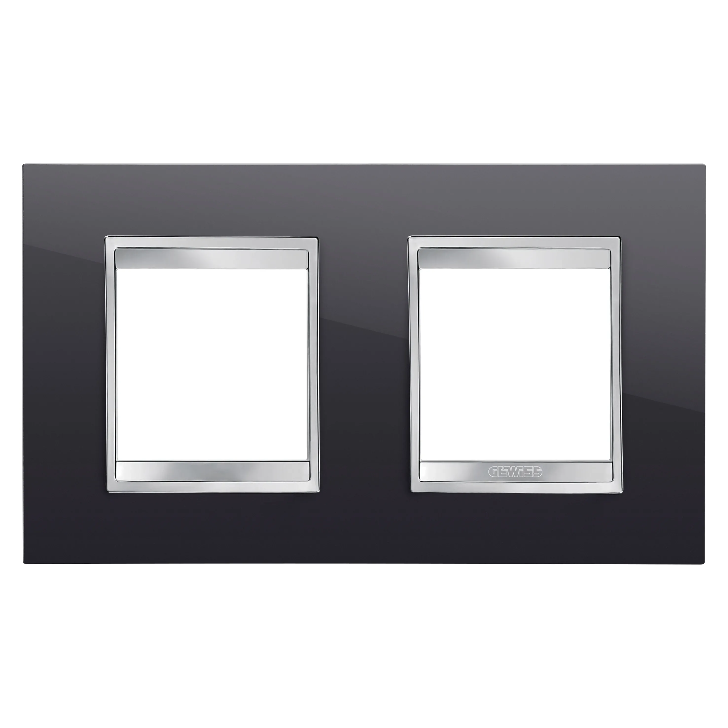 Placa, internationala, Lux, Gewiss, Chorus, in, tehnopolimer, 2+2, module, orizontale, negru, toner, GW16223TN