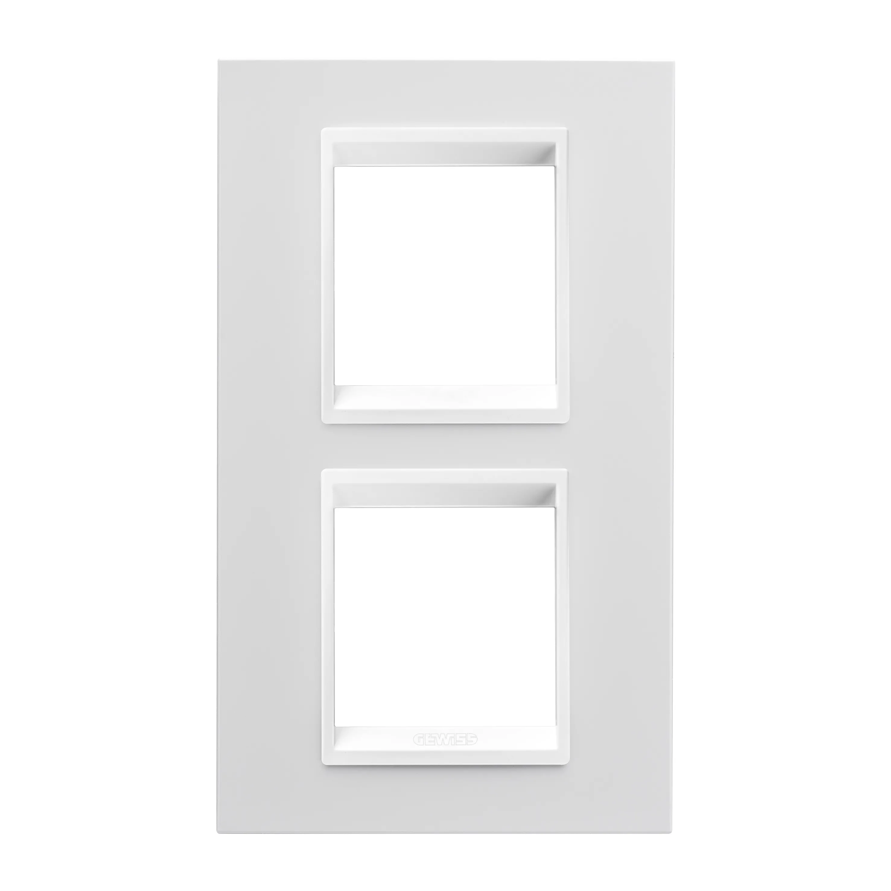 Placa, internationala, Lux, Gewiss, Chorus, in, technopolymer, 2+2, module, verticale, alb, monocrom, GW16224YB