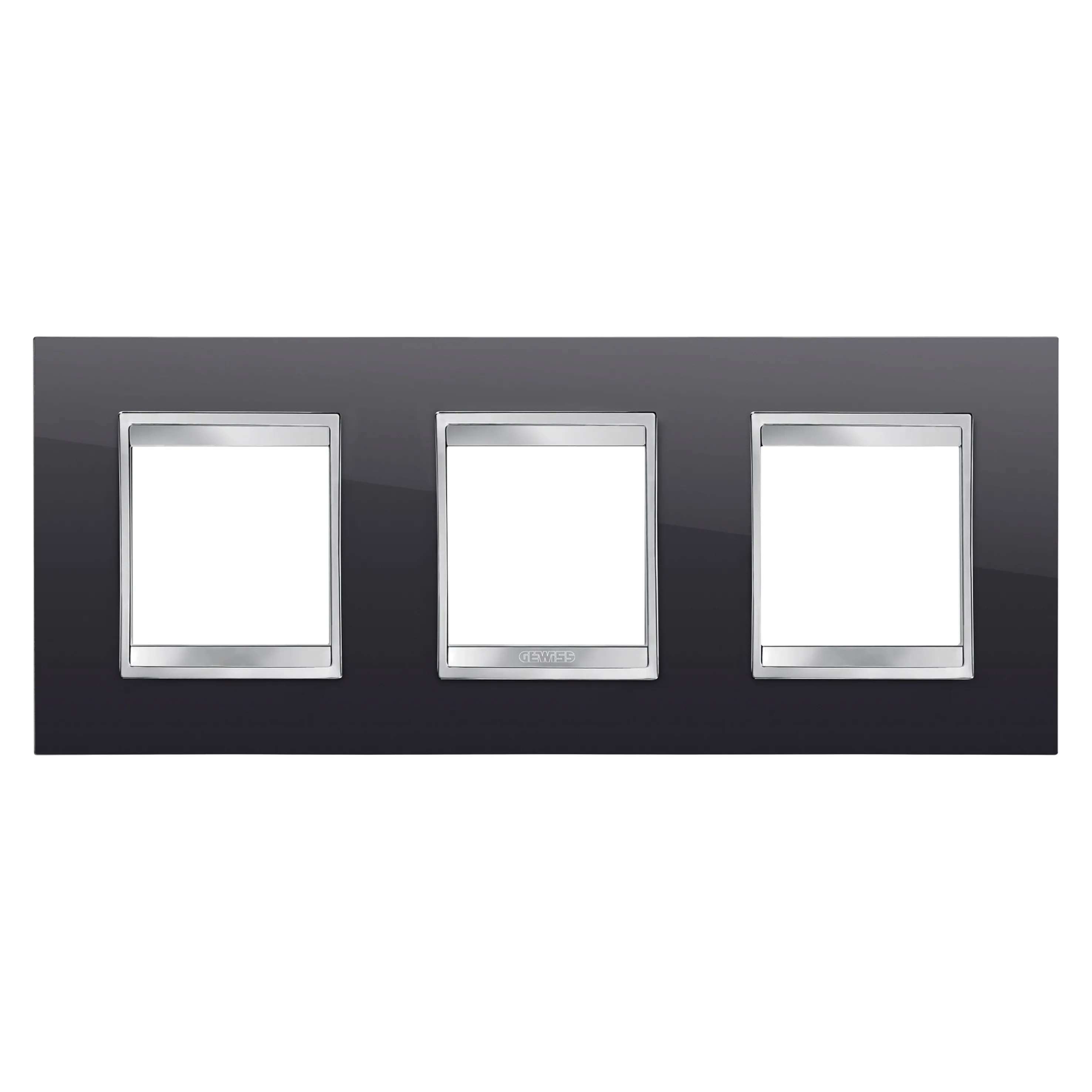 Rama internationala LUX, in tehnopolimer, 2+2+2 module orizontale, negru toner, Gewiss Chorus, GW16226TN