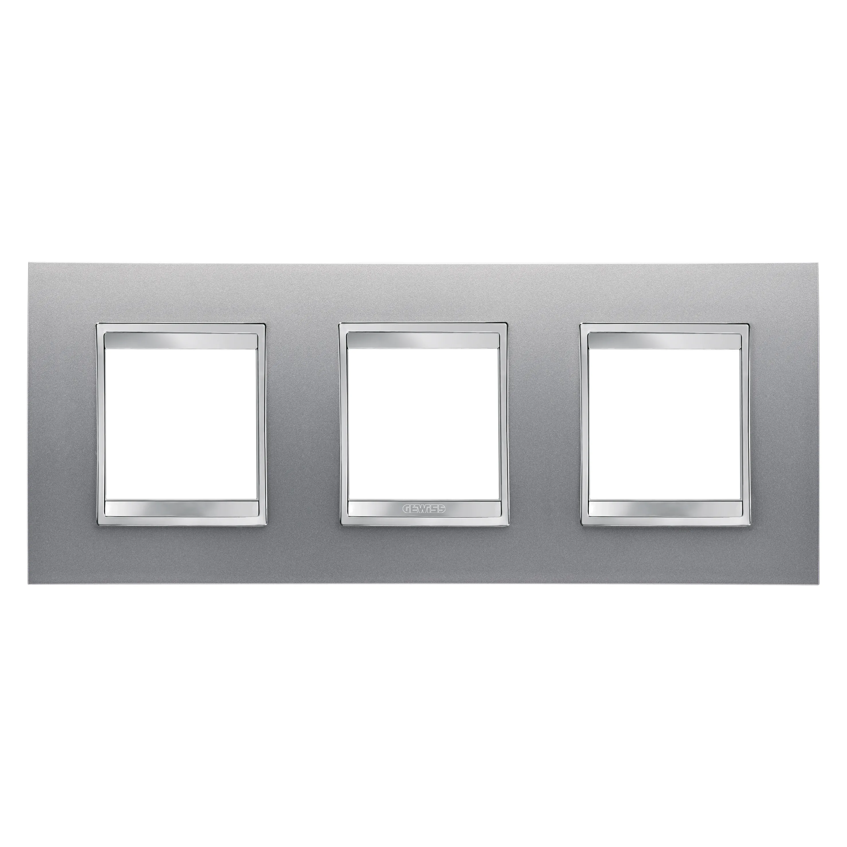 Placa, internationala, Lux, Gewiss, Chorus, in, tehnopolimer, vopsit, 2+2+2, module, orizontale, titan, GW16226VT