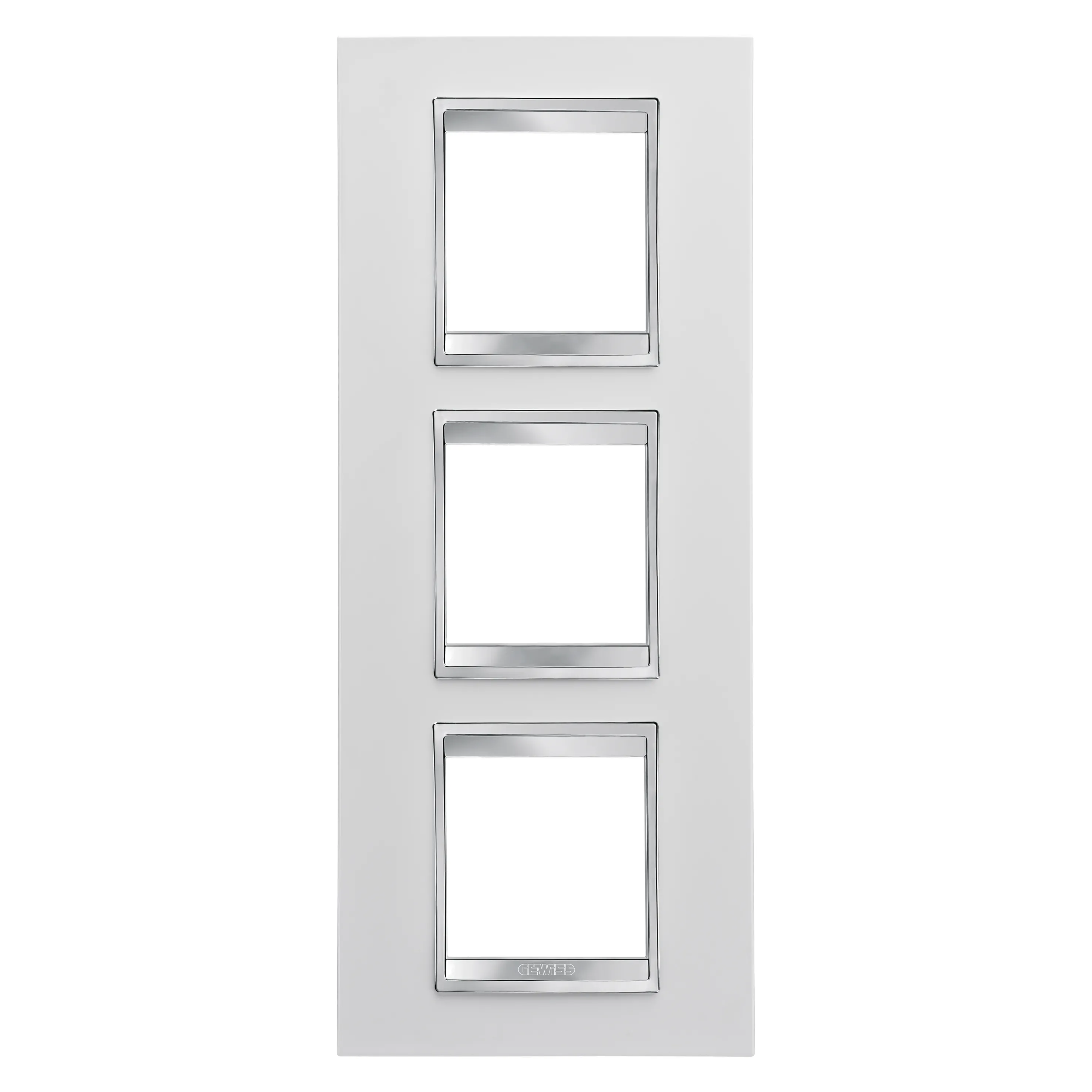 Placa internationala LUX, in tehnopolimer, 2+2+2 module verticale, alb, Gewiss Chorus, GW16227TB