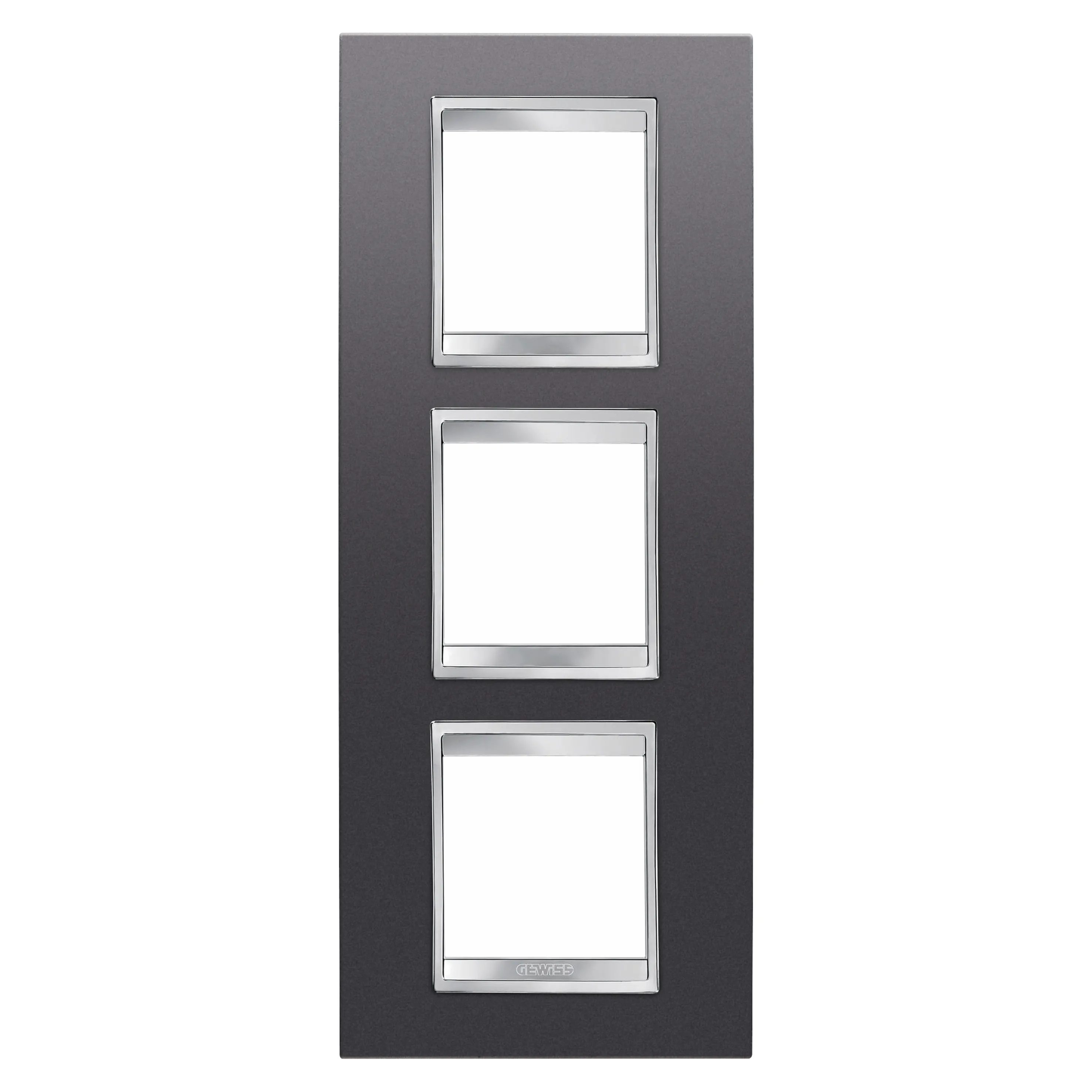 Placa, internationala, Lux, Gewiss, Chorus, in, tehnopolimer, vopsit, 2+2+2+2, module, orizontale, ardezie, GW16227VA