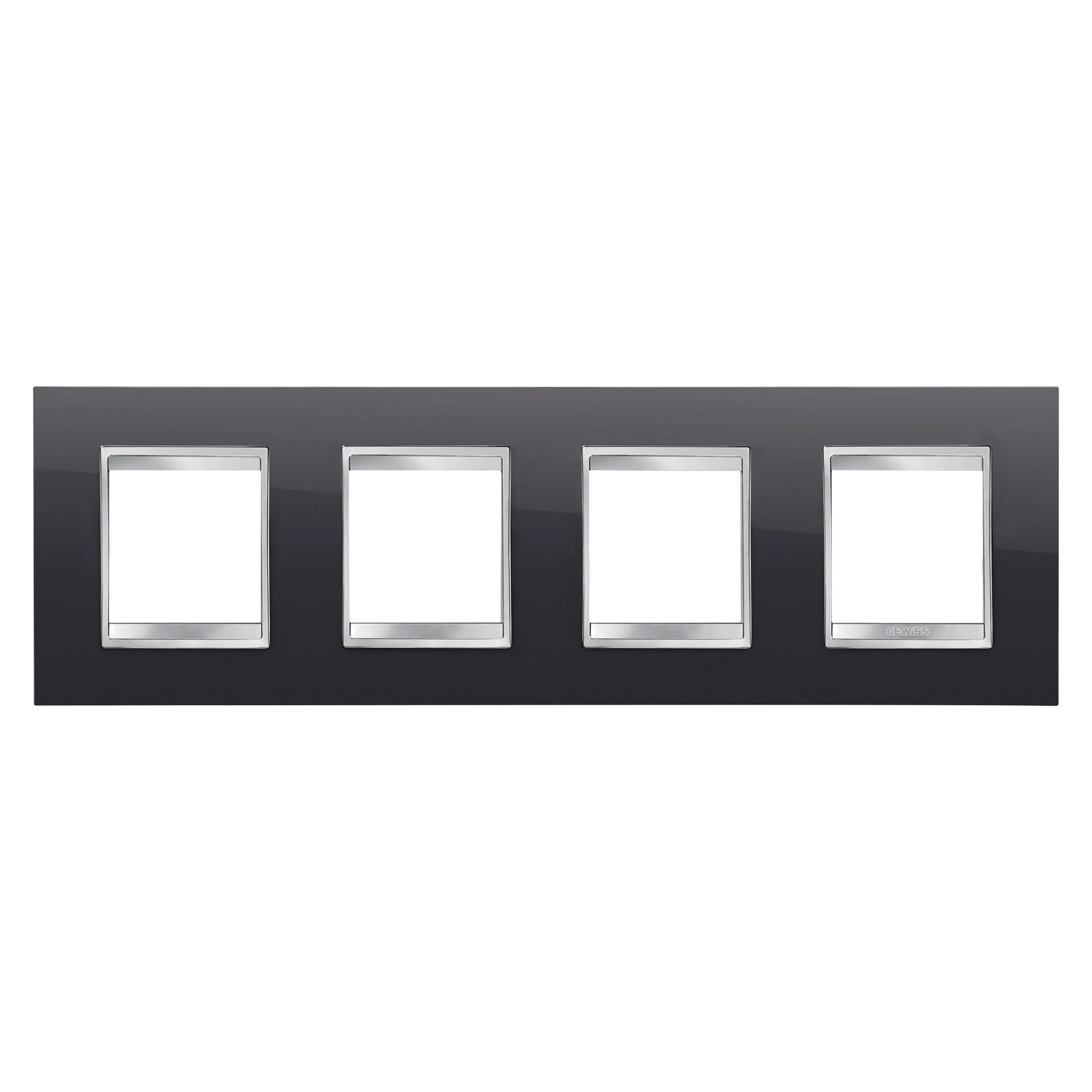Rama, decorativa, LUX, 2+2+2+2, orizontal, module, negru, Gewiss, Chorus, GW16228TN