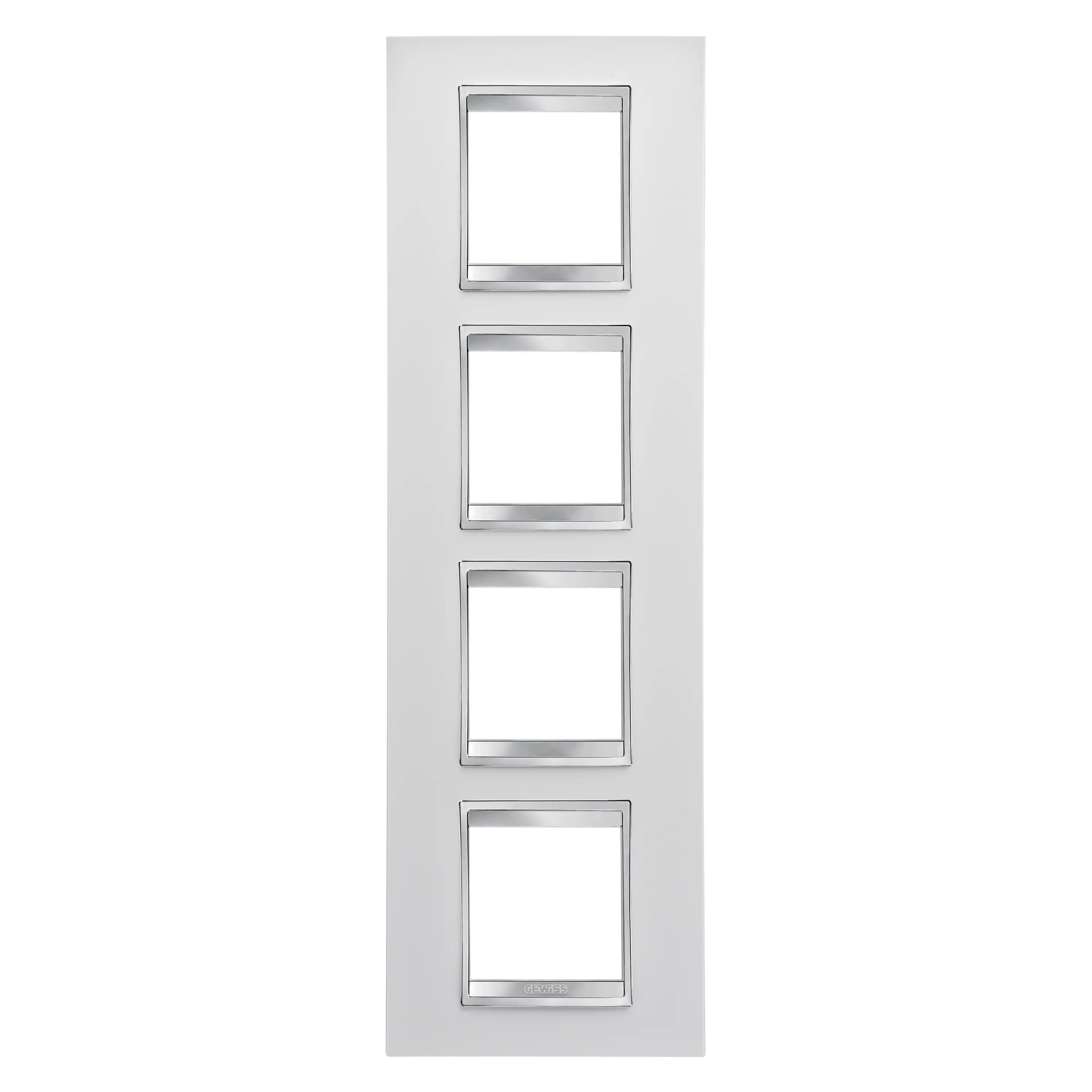 Placa internationala LUX, tehnopolimer, 2+2+2+2 module verticale, alb, Gewiss Chorus, GW16229TB