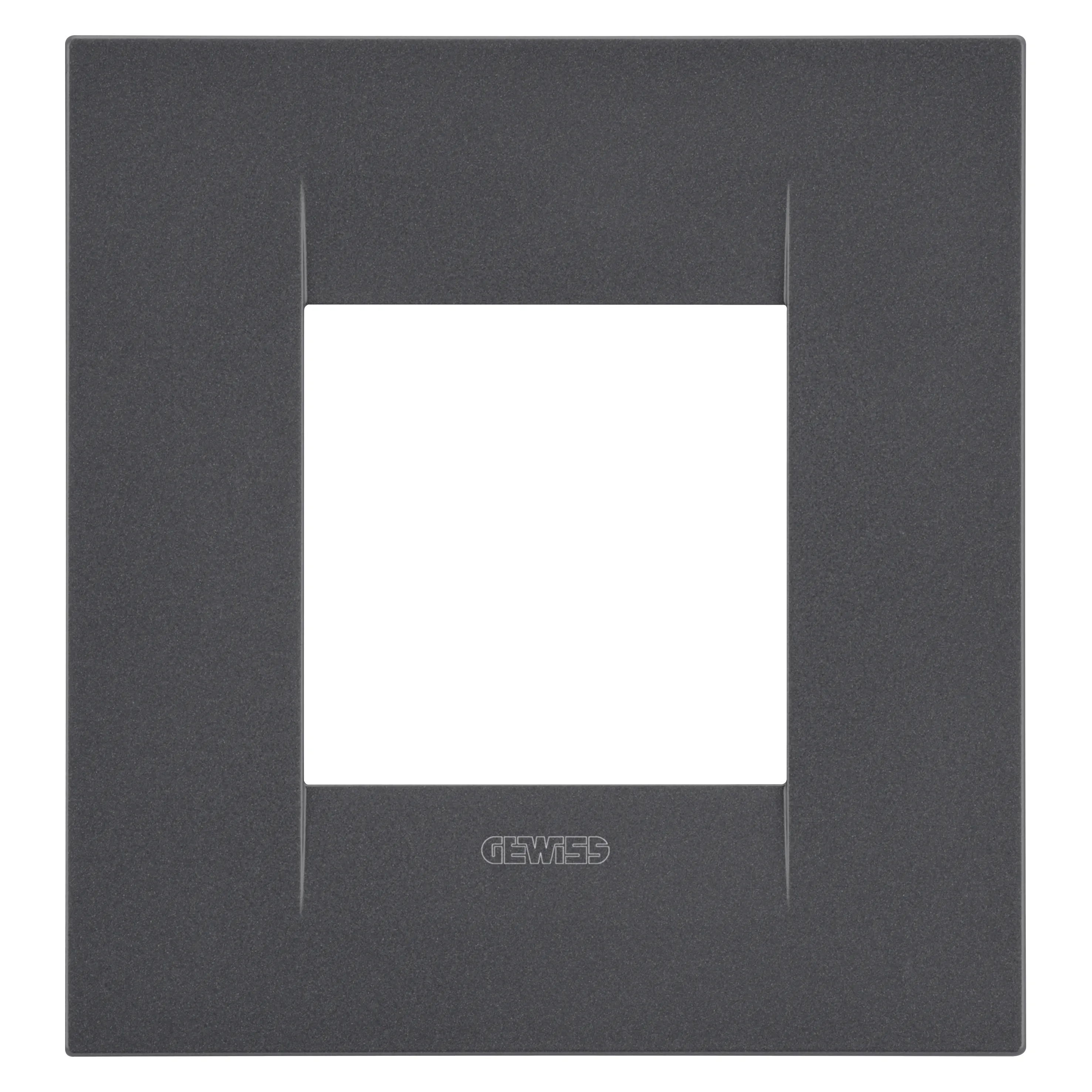 Placa, internationala, Geo, in, tehnopolimer, vopsit, 2, module, negru, satinat, Gewiss, Chorus, GW16422VN