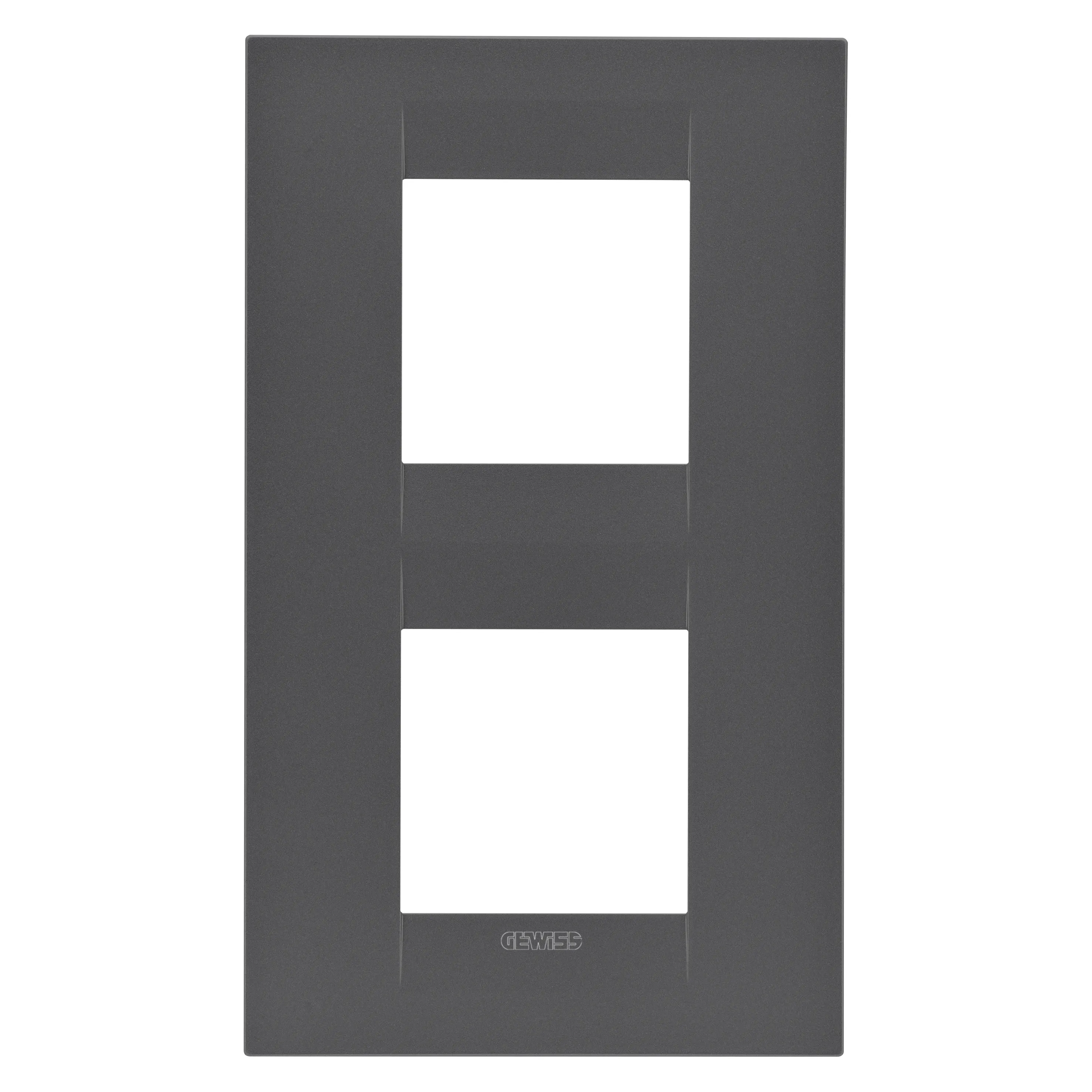 Placa, internationala, Geo, in, tehnopolimer, vopsit, 2+2, module, vertical, negru, satinat, Gewiss, Chorus, GW16424VN