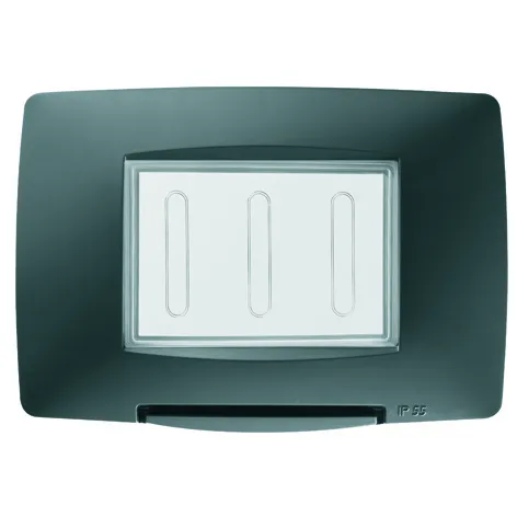 Placa, etansa, standard, italiana, 3, circuite, IP55, negru, Gewiss, Chorus, GW16703TN