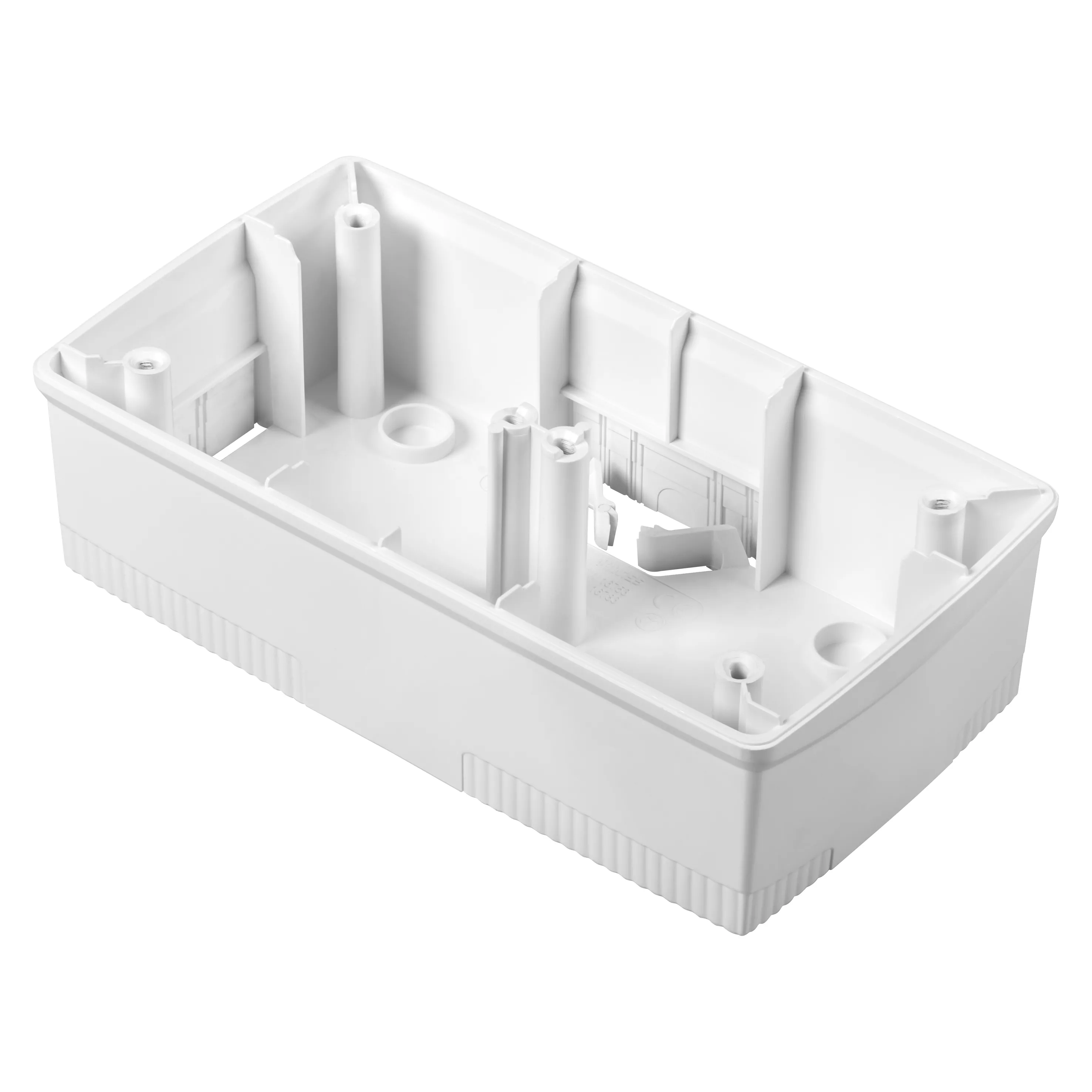 Doza, pe, perete, pentru, o, placa, standard, international, 2+2, circuite, orizontal, alb, Gewiss, Chorus, GW16753