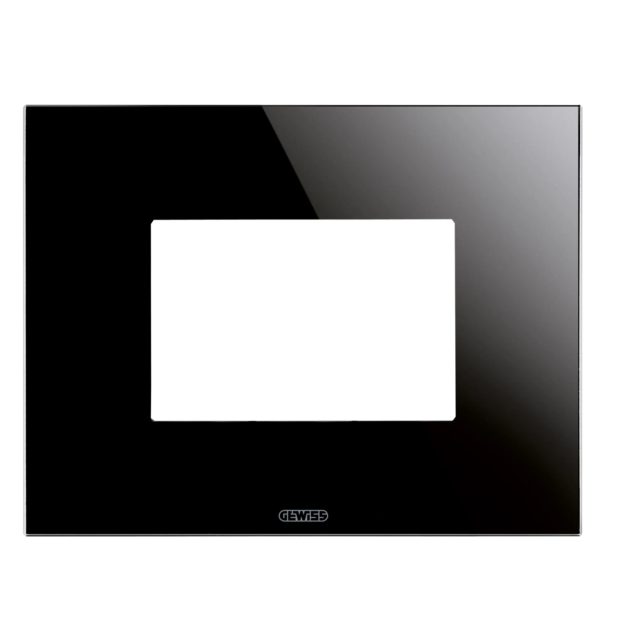Placa, Ice, in, sticla, 3, module, neagra, Gewiss, Chorus, GW16903CN 