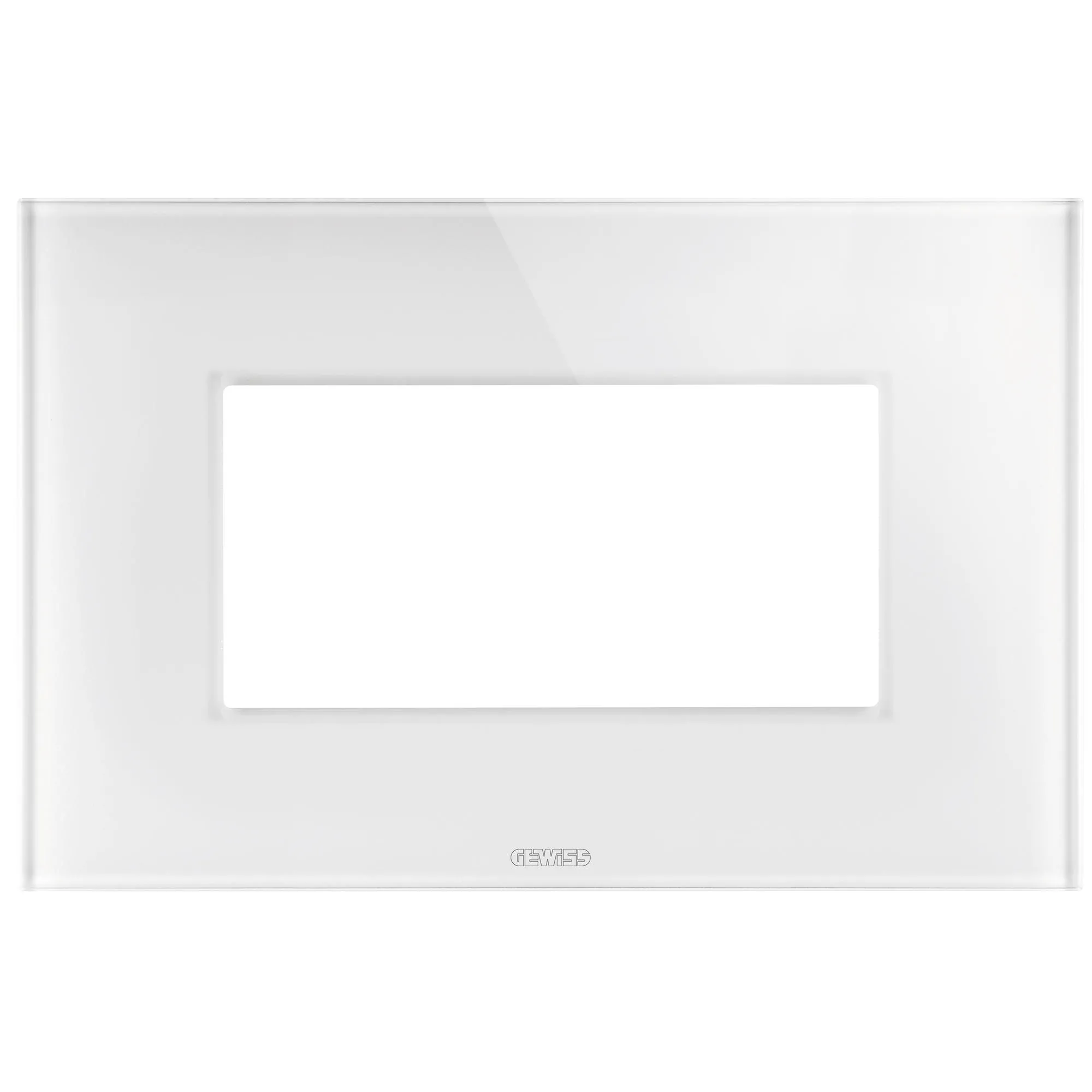 Placa ICE, in glass, 4 module, alb, Gewiss Chorus, GW16904CB 