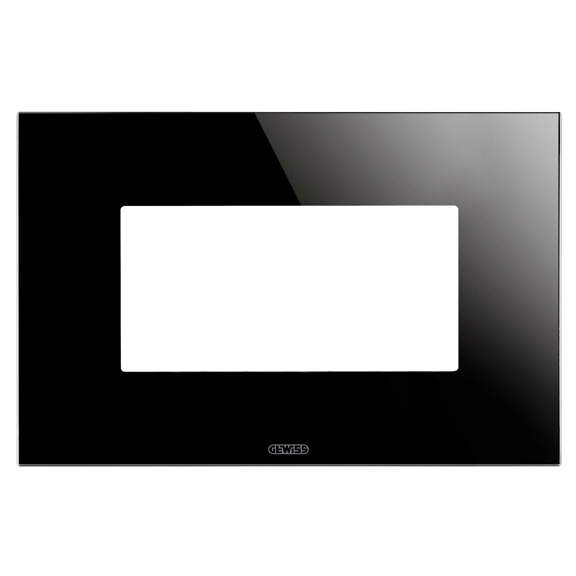 Placa, Ice, in, sticla, 4, module, neagra, Gewiss, Chorus, GW16904CN 