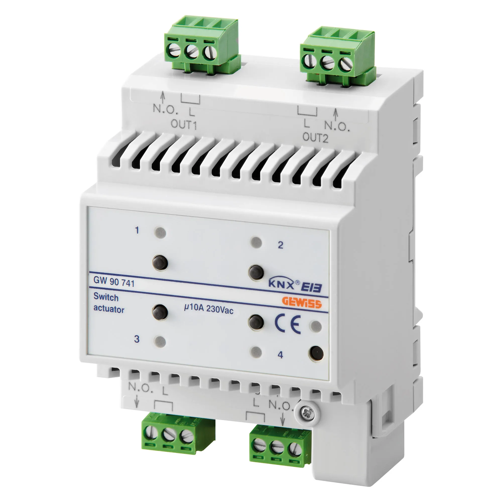 Intrerupator, 10A, KNX, IP20, 4, module, montare, pe, sina, DIN, Gewiss, Chorus, GW90741