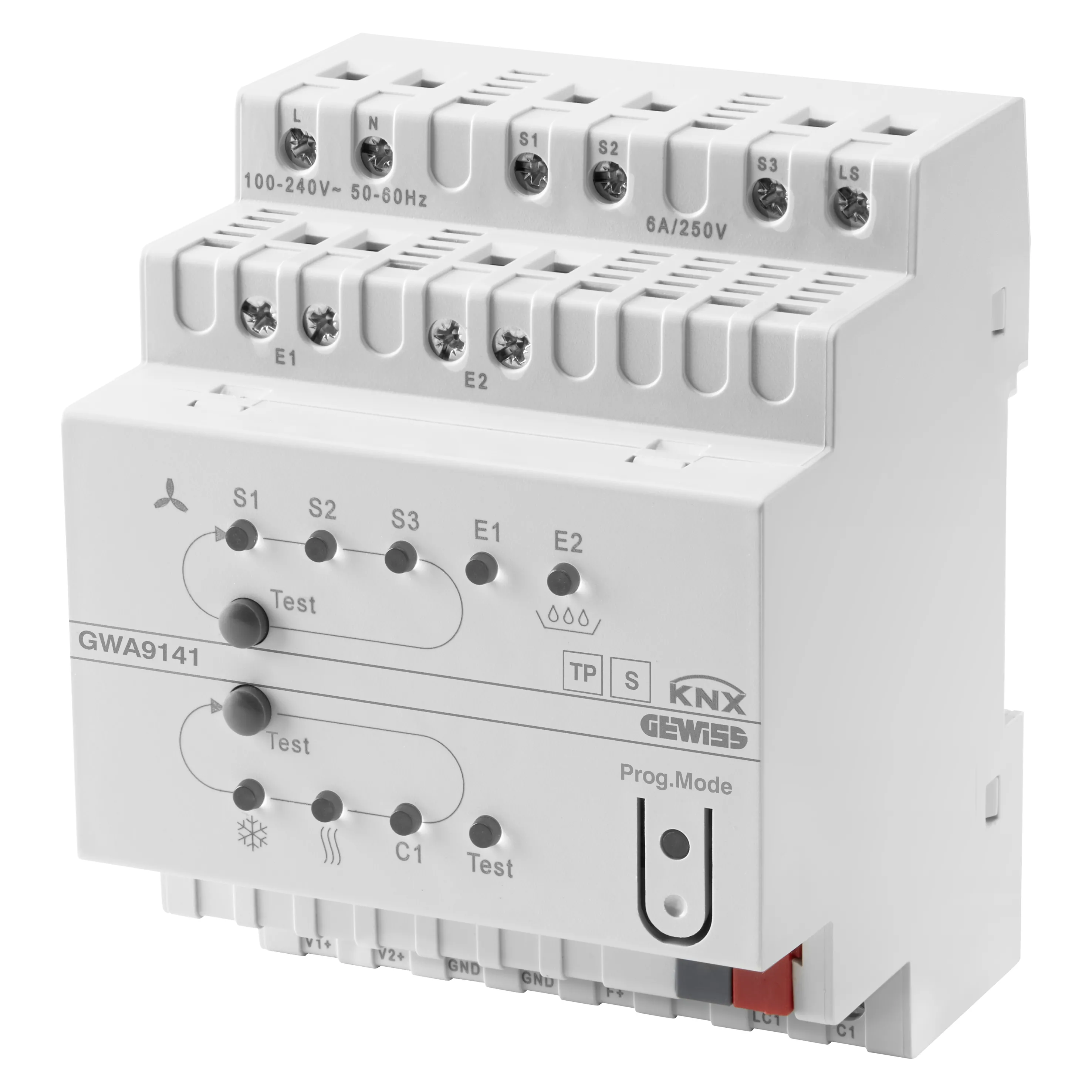 Actuator, ventiloconvector, 0-10V, KNX, IP20, 4, module, montare, pe, sina, DIN, Gewiss, Chorus, GWA9141