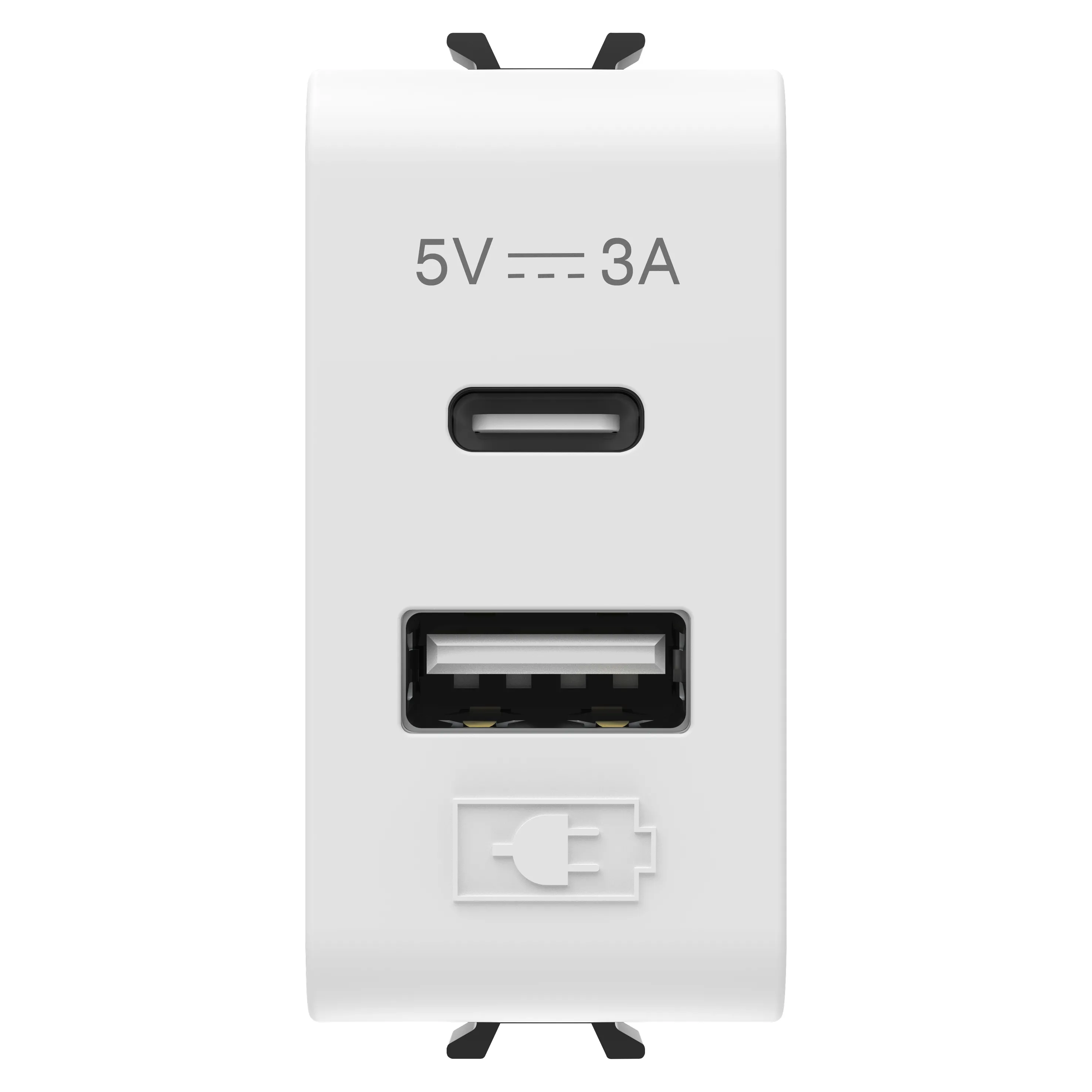 Incarcator, Usb, Tip, A+C, 3A, Alb, Satinat, 1, Modul, Gewiss Chorus GW15449 