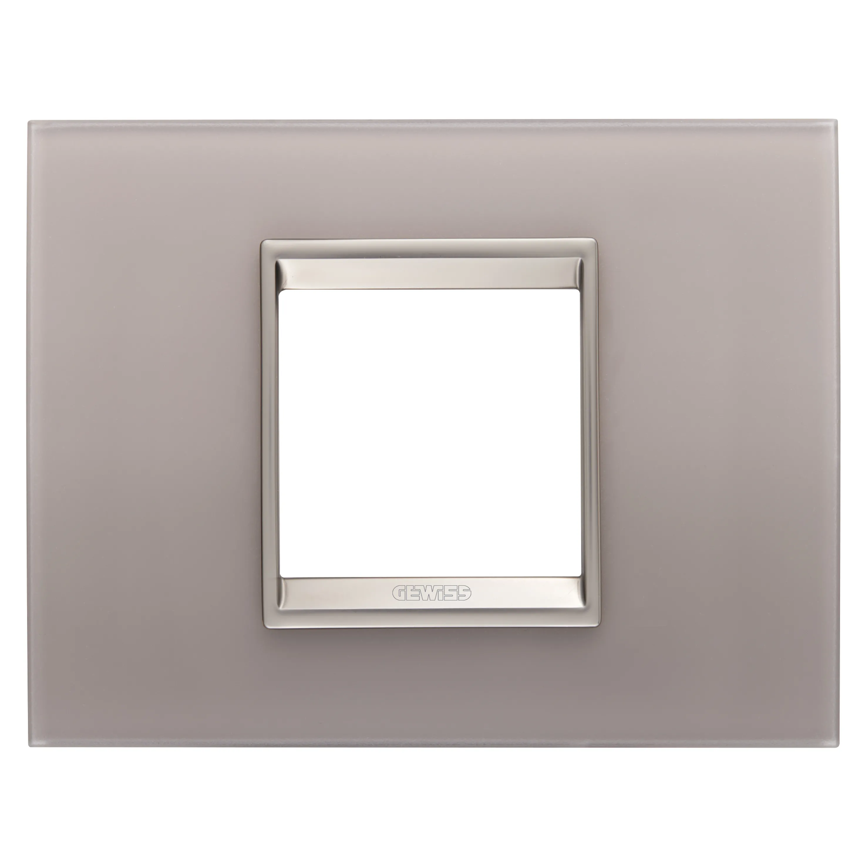 Rama, Ornament, Lux, In, Sticla, 2, Module, Gri, Perlat, Cadru, Interior, Bronz, Mat, Gewiss Chorus GW16202GP