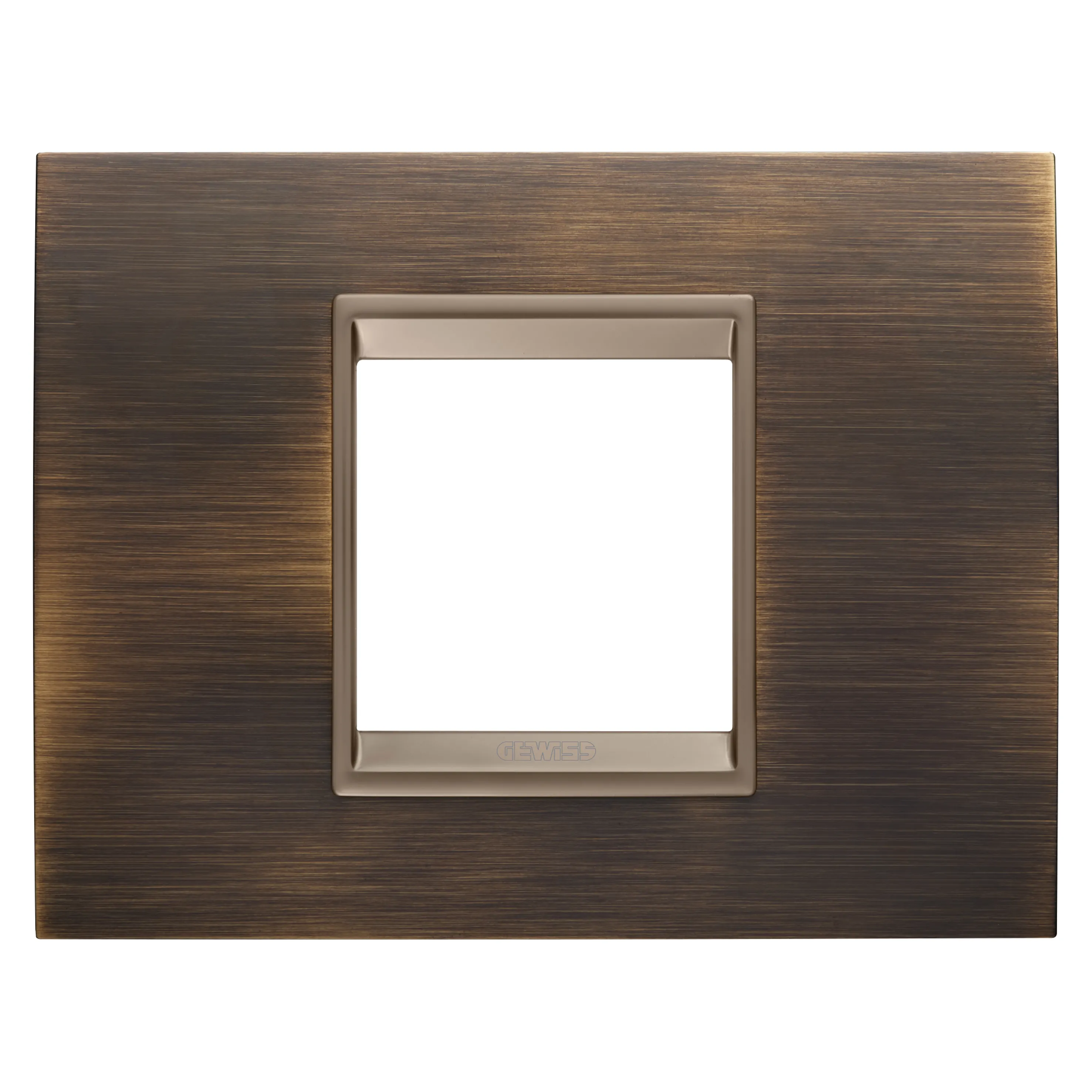 Rama, Ornament, Lux, In, Metal, 2, Module, Alama, Antica, Cadru, Interior, Bronz, Mat, Inchis, Gewiss Chorus GW16202XQ