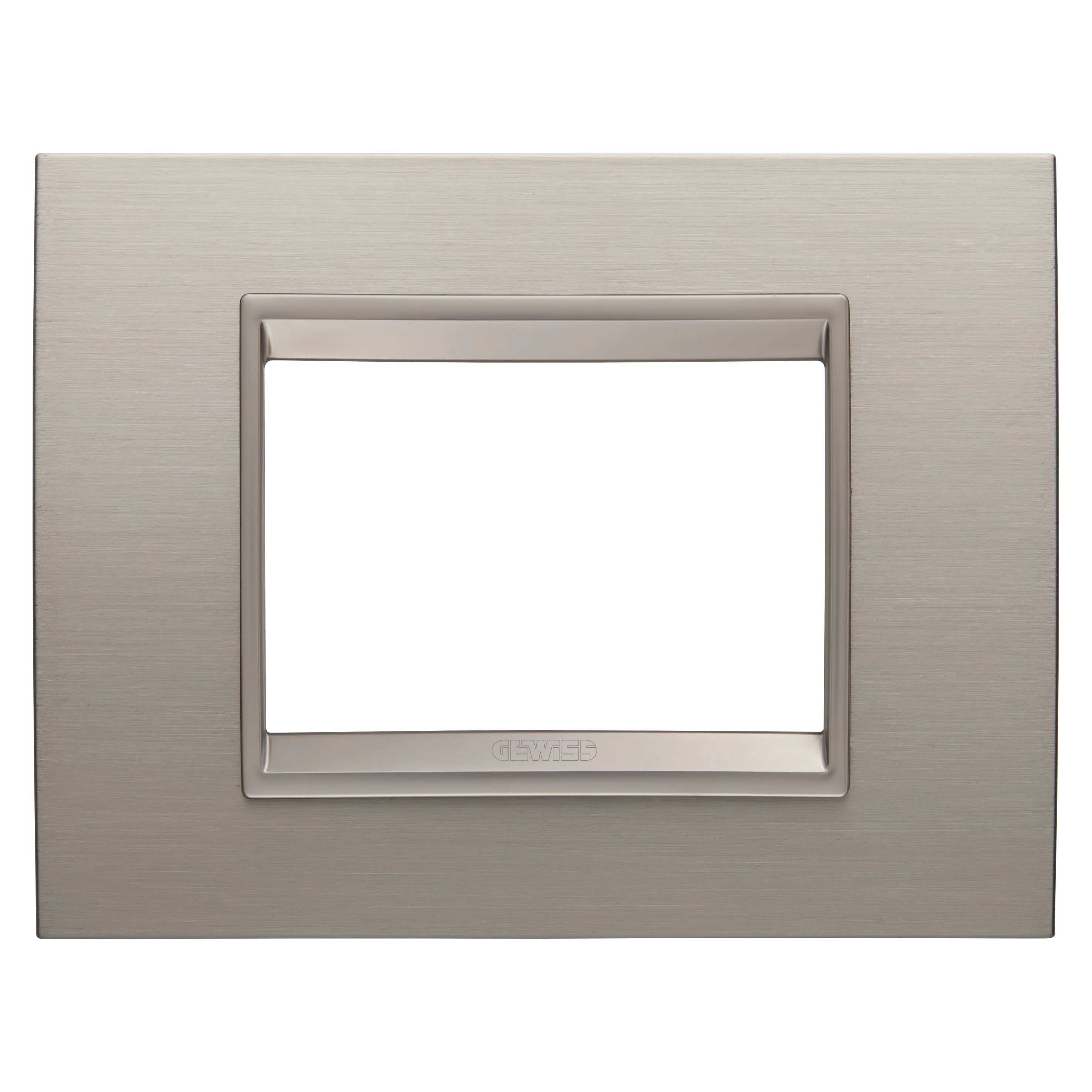 Rama, Ornament, Lux, In, Metal, 3, Module, Aluminiu, Periat, Cadru, Interior, Bronz, Mat, Gewiss Chorus GW16203XS