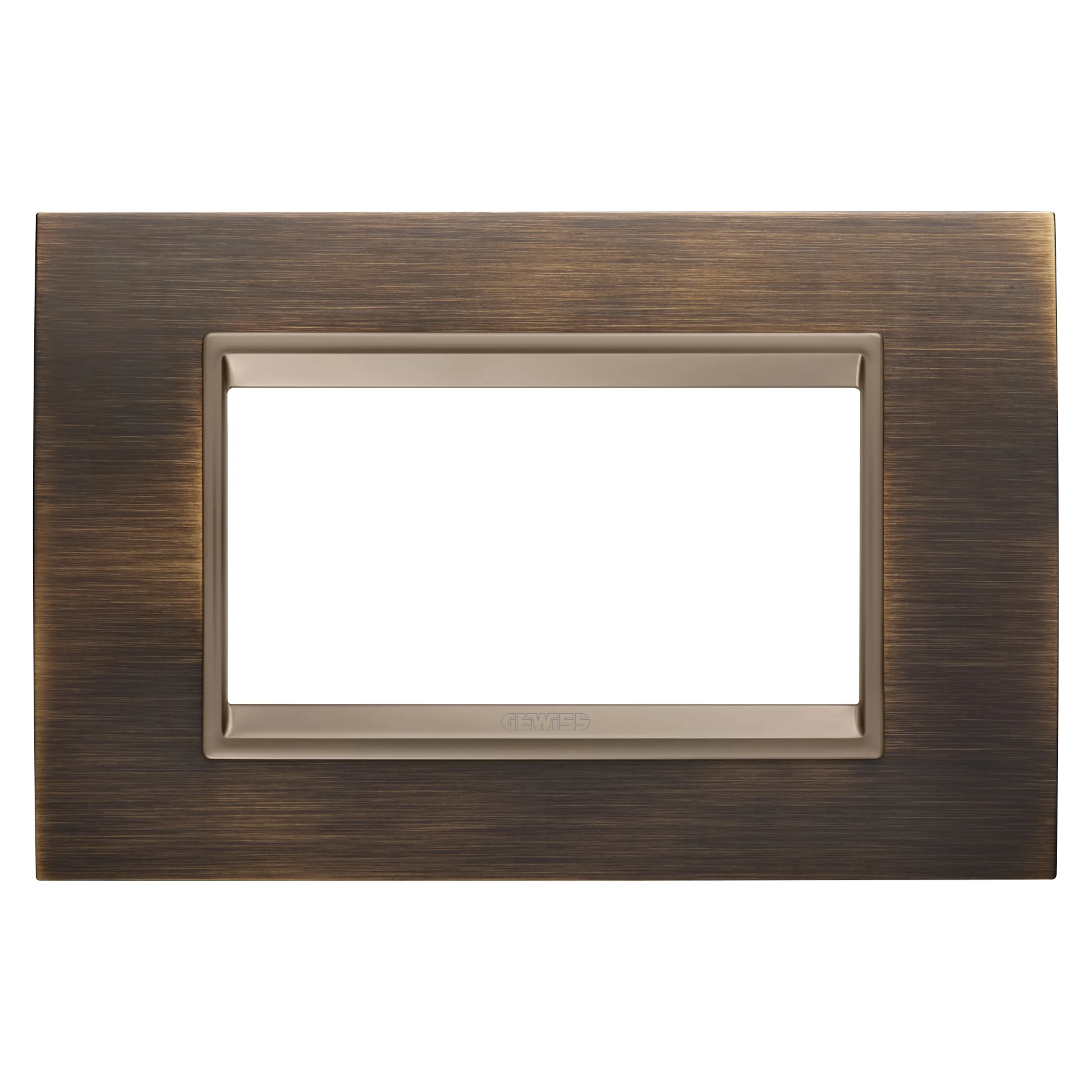 Rama, Ornament, Lux, In, Metal, 4, Module, Alama, Antica, Cadru, Interior, Bronz, Mat, Inchis, Gewiss Chorus GW16204XQ