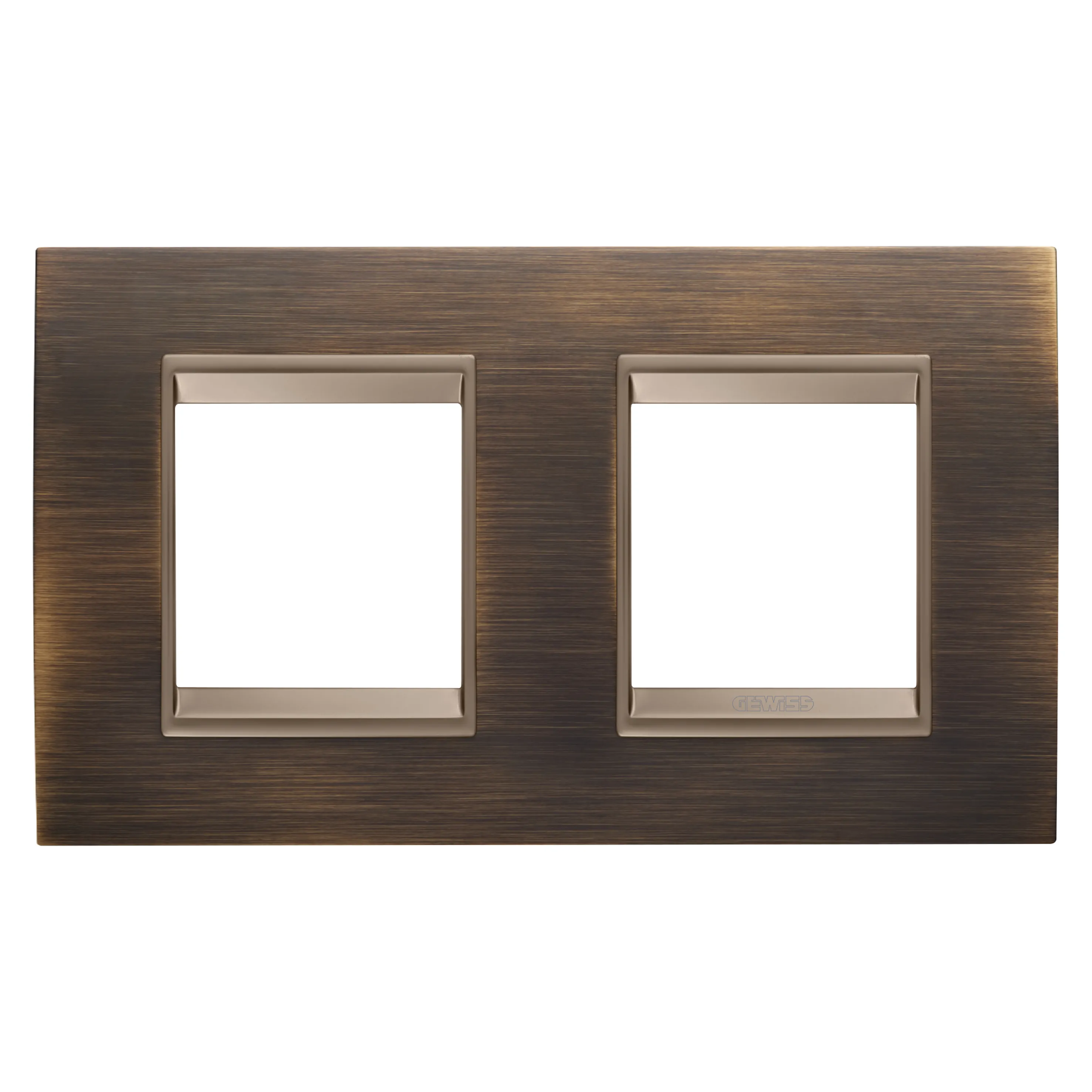Rama, Ornament, Internationala, Lux, In, Metal, 2+2, Module, Orizontale, Alama, Antica, Lavy, Cadru, Interior, Bronz, Mat, Inchis, Gewiss Chorus GW16223XQ