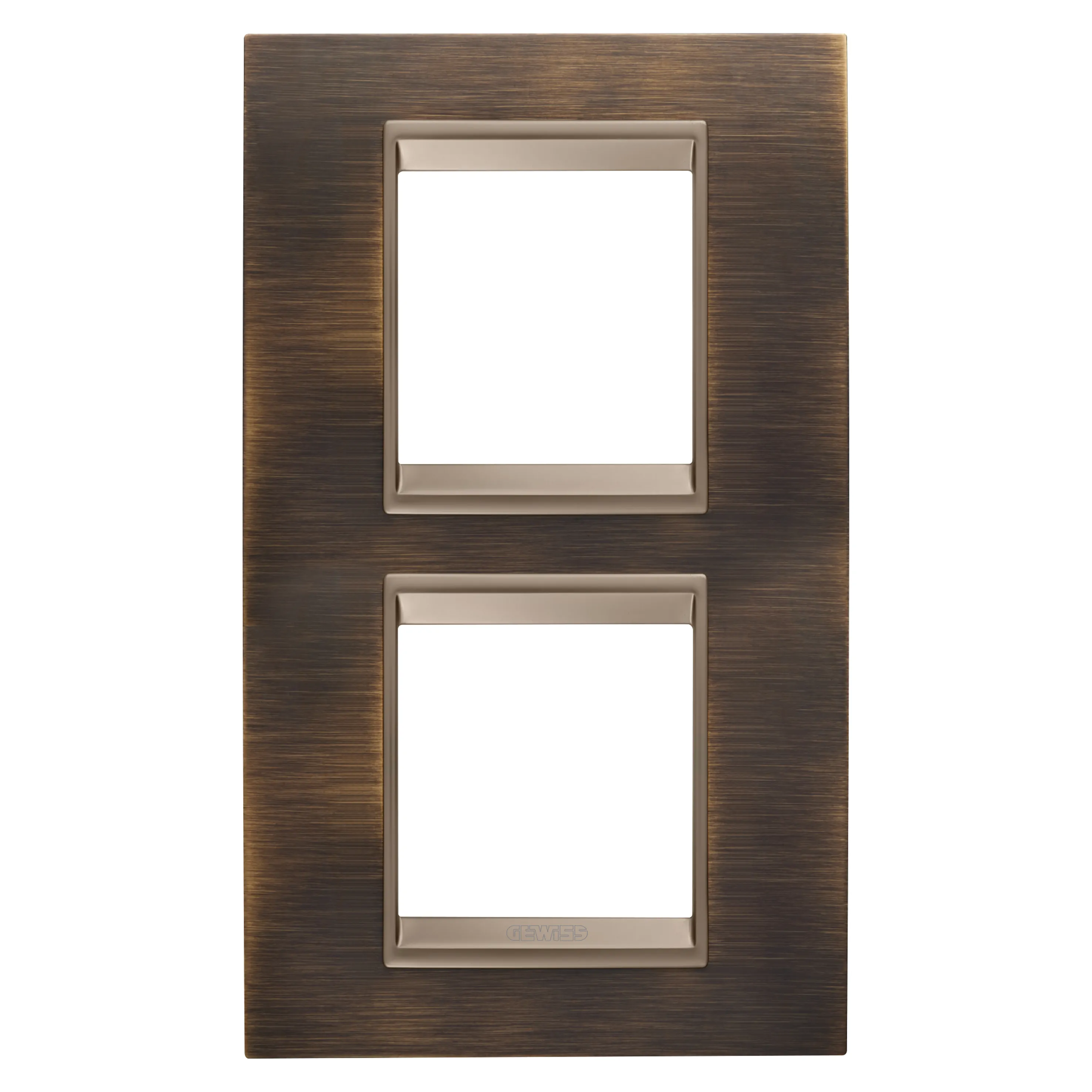 Rama, Ornament, Internationala, Lux, In, Metal, 2+2, Module, Vertical, Alama, Antica, Lavy, Cadru, Interior, Bronz, Mat, Inchis, Gewiss Chorus GW16224XQ