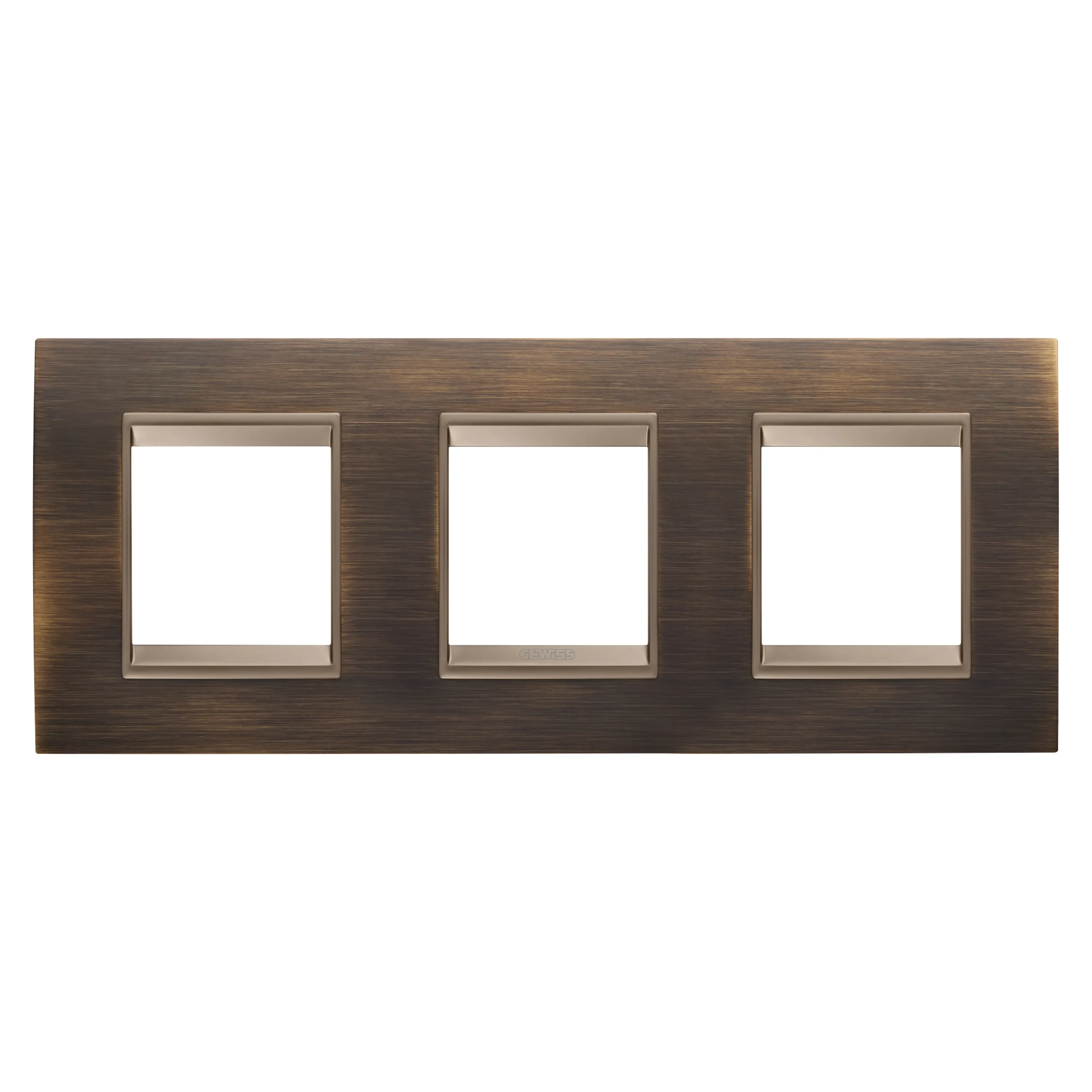 Rama, Ornament, Internationala, Lux, In, Metal, 2+2+2, Module, Orizontale, Alama, Antica, Lavy, Cadru, Interior, Bronz, Mat, Inchis, Gewiss Chorus GW16226XQ