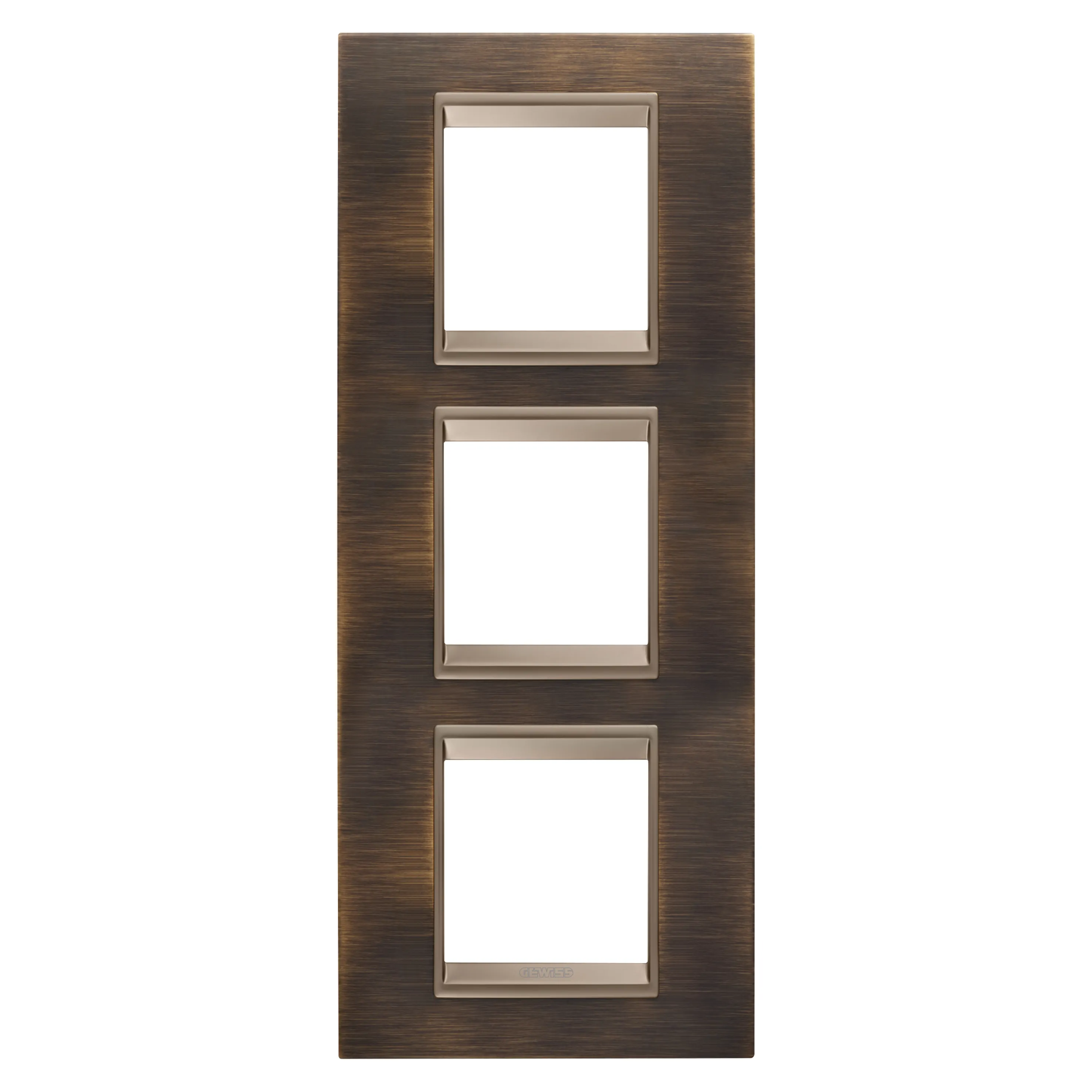 Rama, Ornament, Internationala, Lux, In, Metal, 2+2+2, Module, Vertical, Alama, Antica, Lavy, Cadru, Interior, Bronz, Mat, Inchis, Gewiss Chorus GW16227XQ