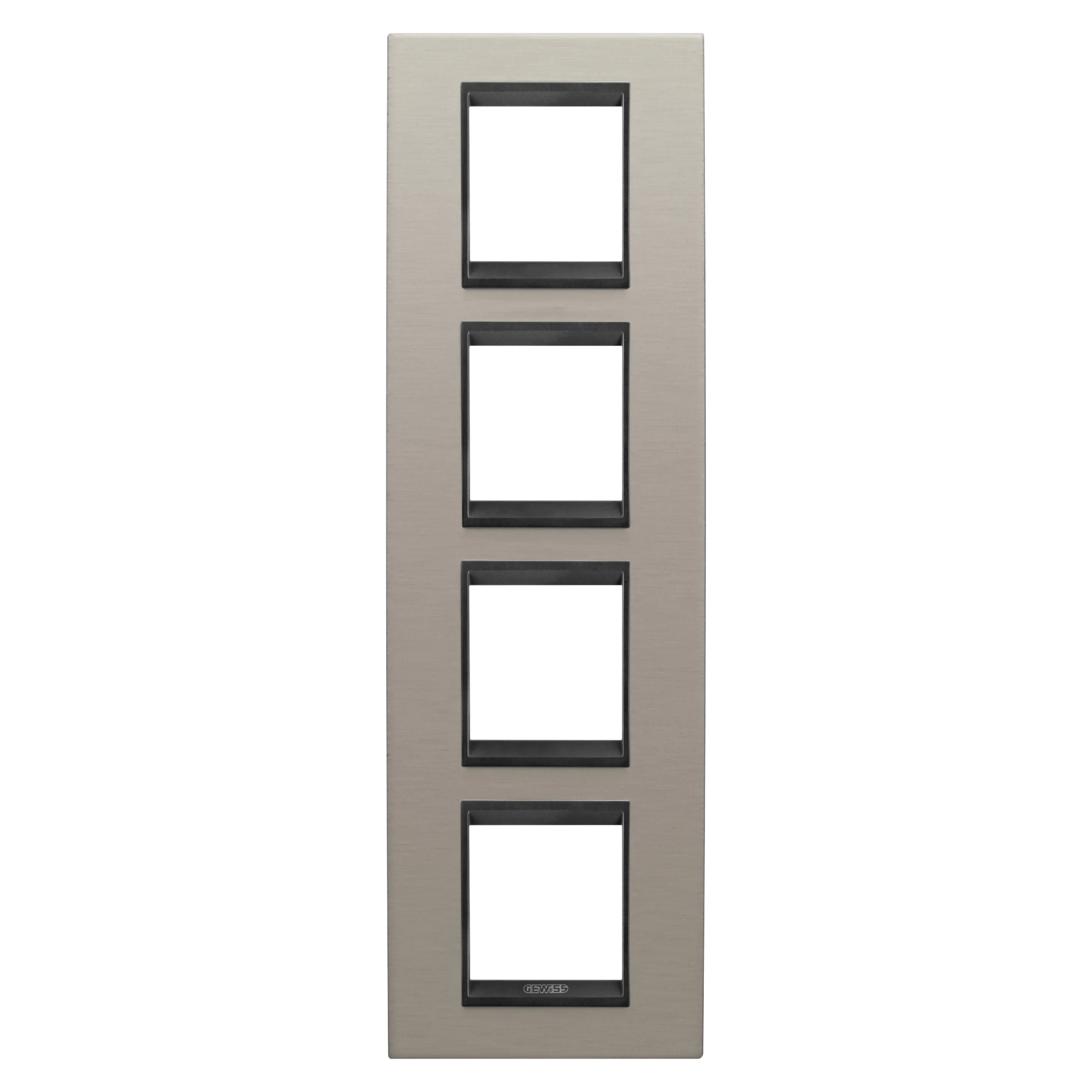 Rama, Ornament, Internationala, Lux, In, Metal, 2+2+2+2, Module, Vertical, Aluminiu, Periat, Lavy, Cadru, Interior, Negru, Mat, Gewiss Chorus GW16229WS