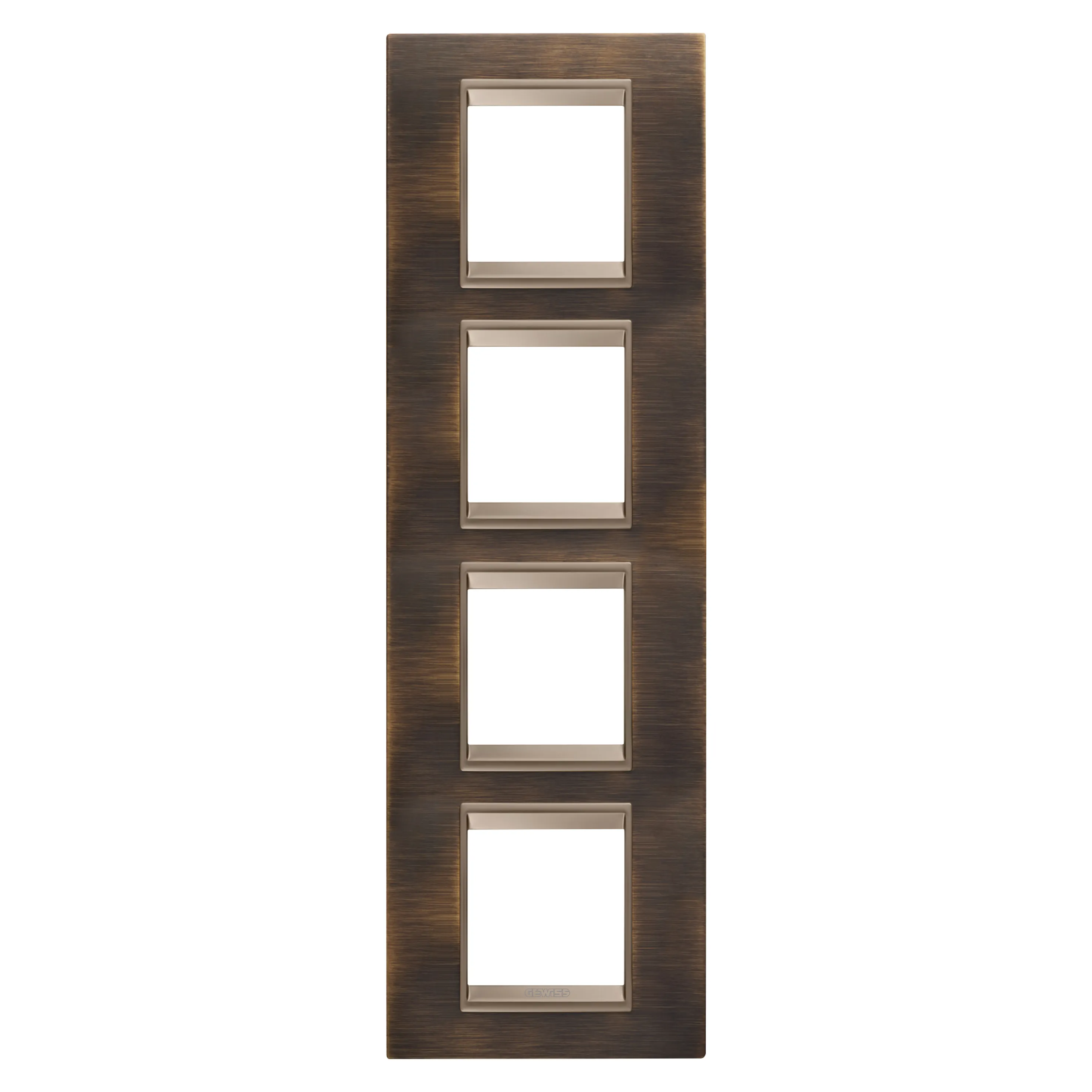 Rama, Ornament, Internationala, Lux, In, Metal, 2+2+2+2, Module, Vertical, Alama, Antica, Lavy, Cadru, Interior, Bronz, Mat, Inchis, Gewiss Chorus GW16229XQ