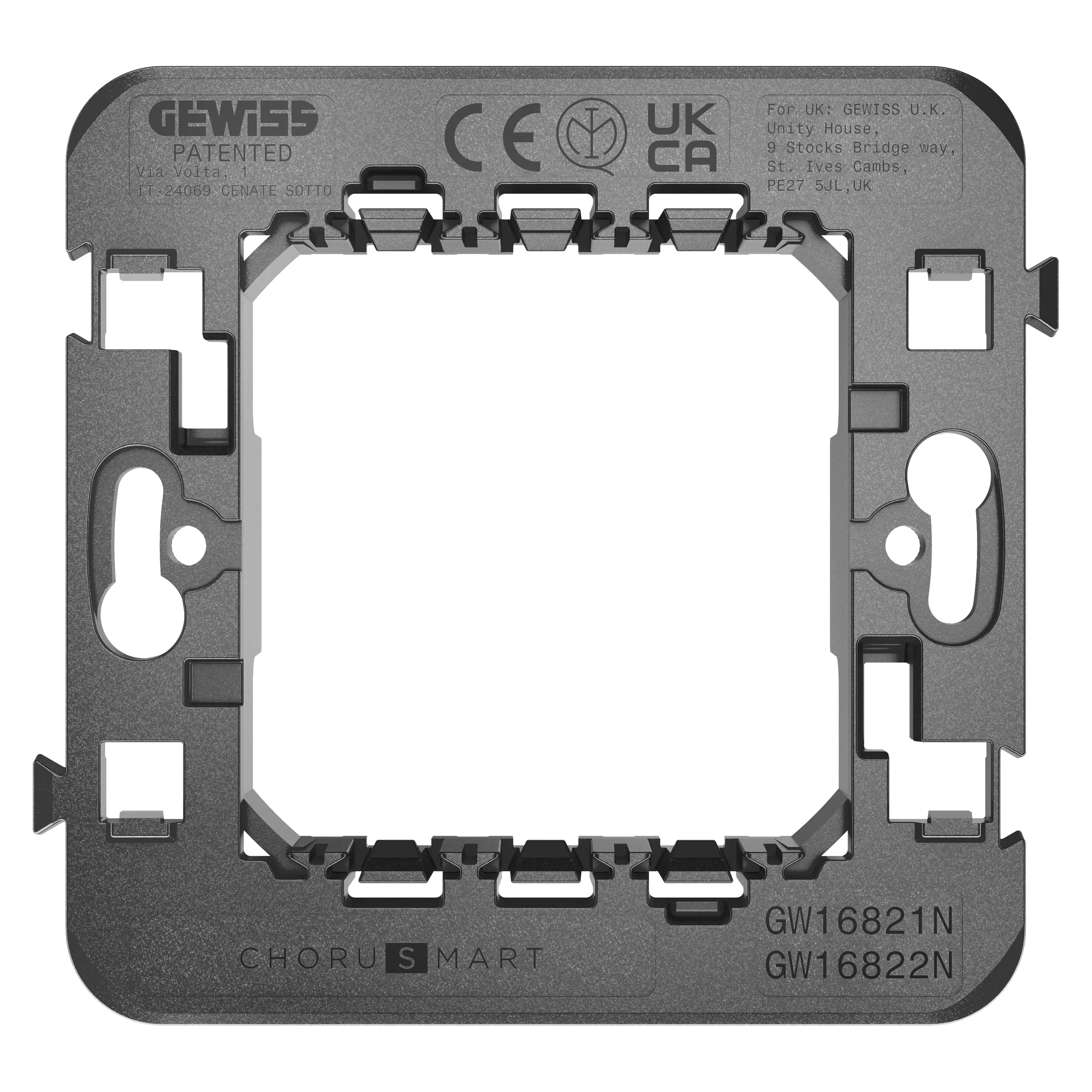 Suport, Standard, International, 2, Circuite, Cu, Suruburi, Pentru, Rama, Ornament, Inteligenta, Ego, Gewiss Chorus GW16822N