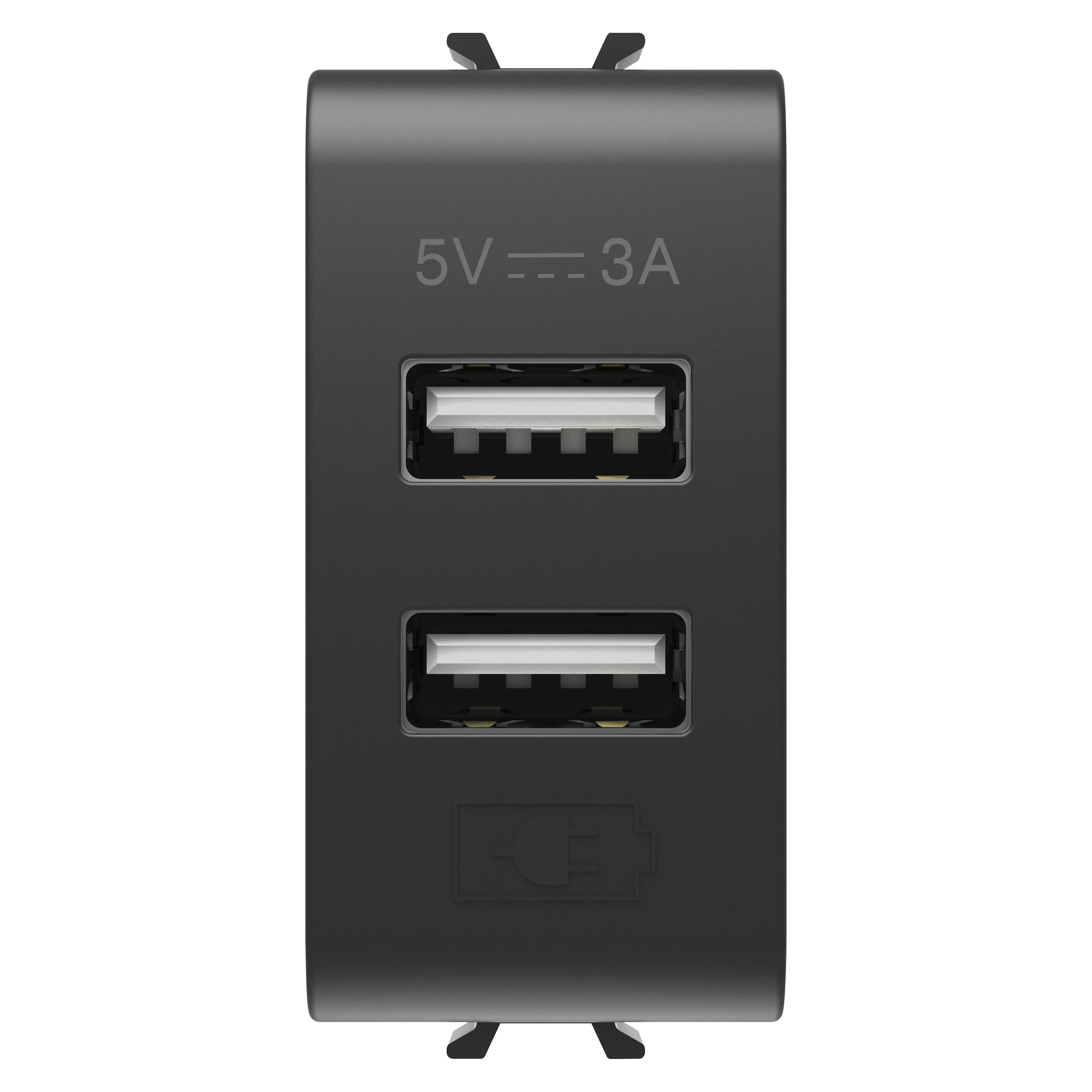 Incarcator, Usb, Tip, A+A, 3A, Negru, Satinat, 1, Modul, Gewiss Chorus GW12447 