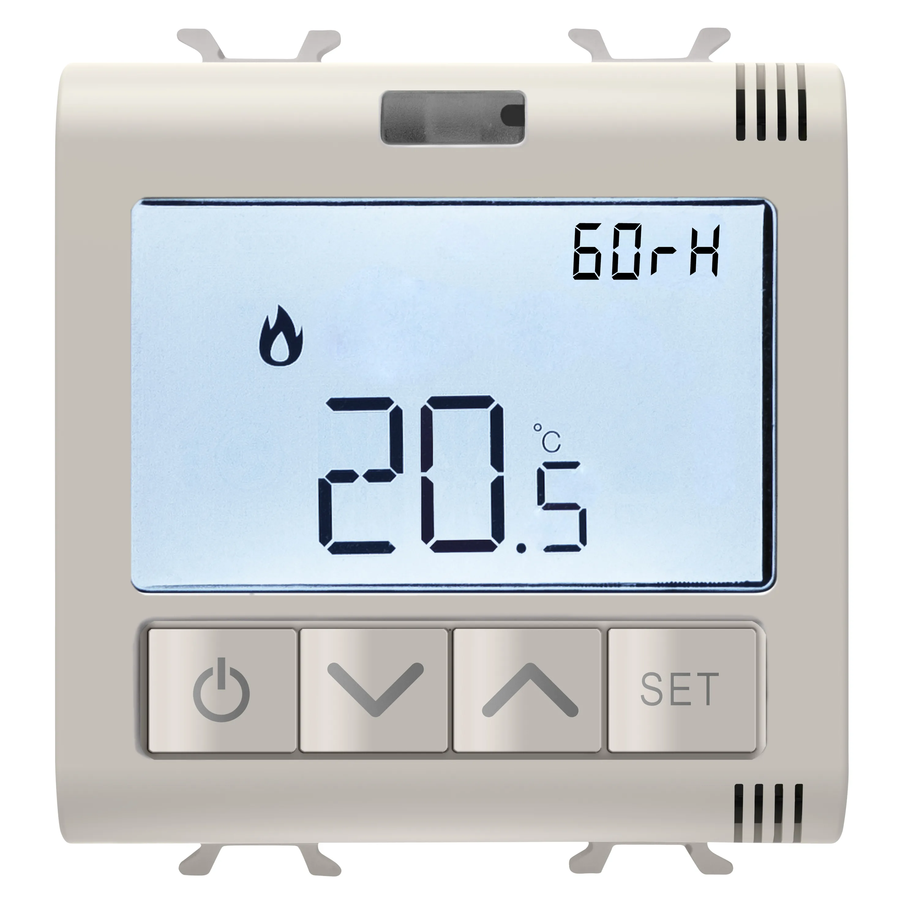 Termostat, Conectat, Cu, Masurare, Umiditate, Zigbee, 2, Module, satinat, Bej, Natural, Gewiss Chorus GW13709