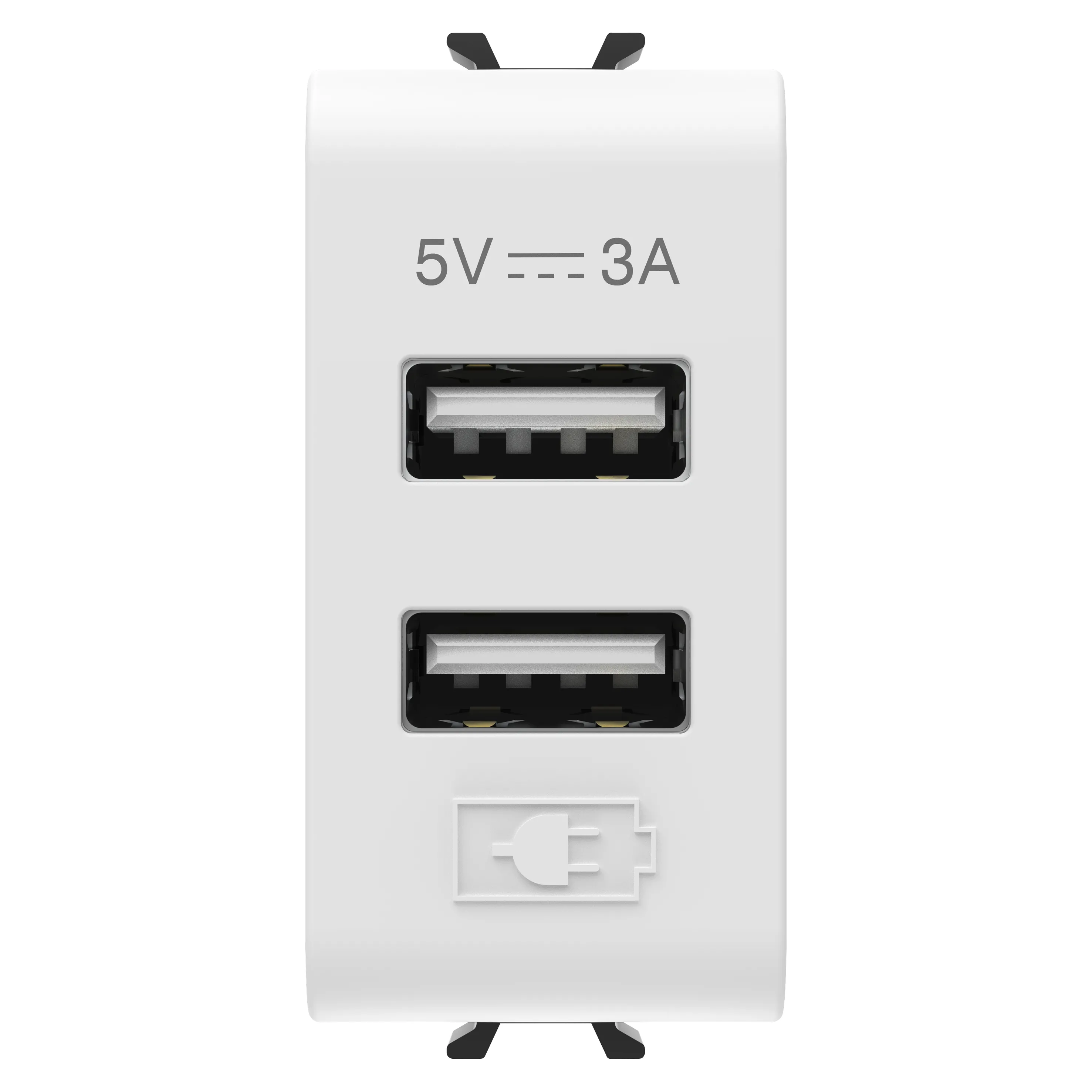 Incarcator, Usb, Tip, A+A, 3A, Alb, Satinat, 1, Modul, Gewiss Chorus GW15447 