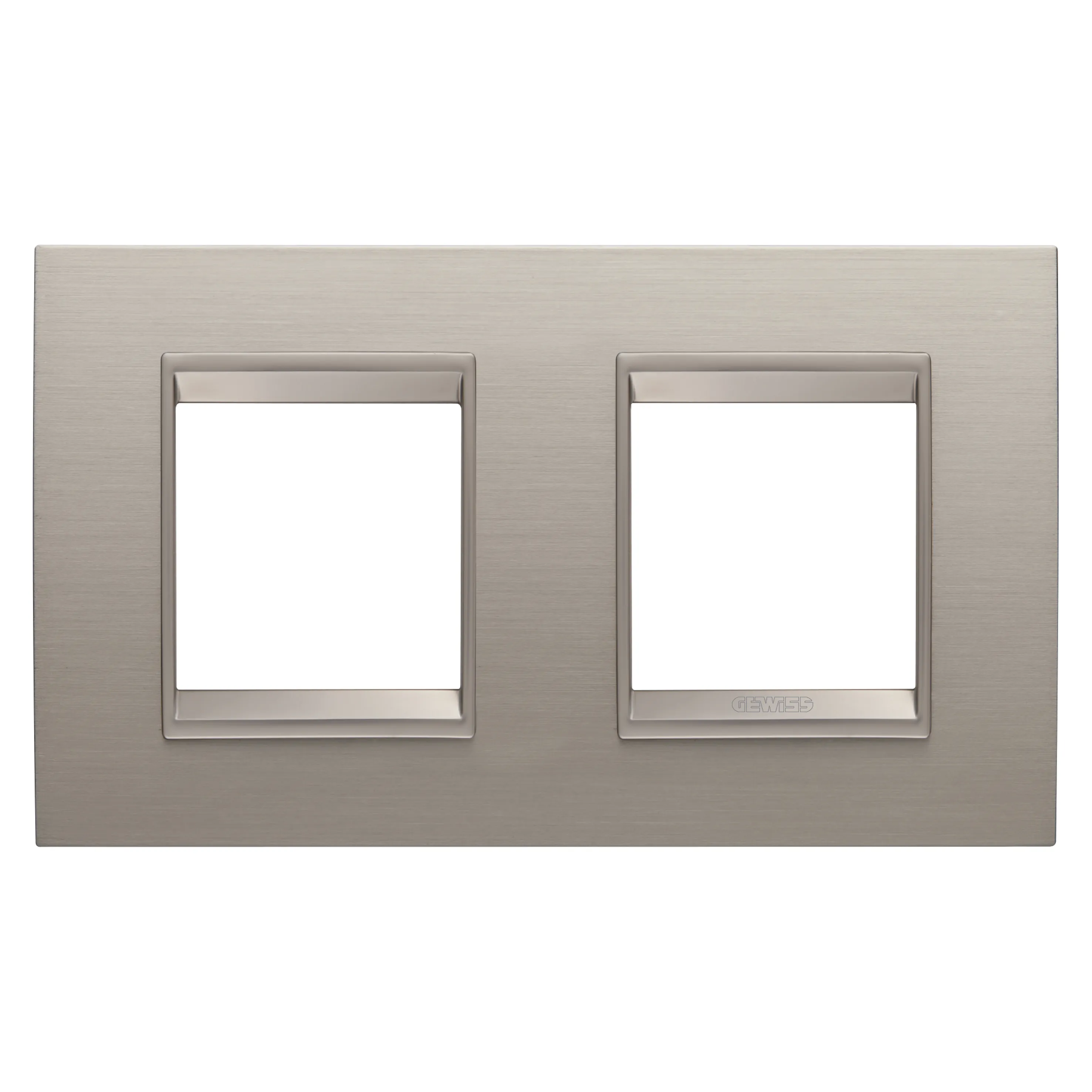 Rama, Ornament, Internationala, Lux, In, Metal, 2+2, Module, Orizontale, Aluminiu, Periat, Cadru, Interior, Bronz, Mat, Gewiss Chorus GW16223XS