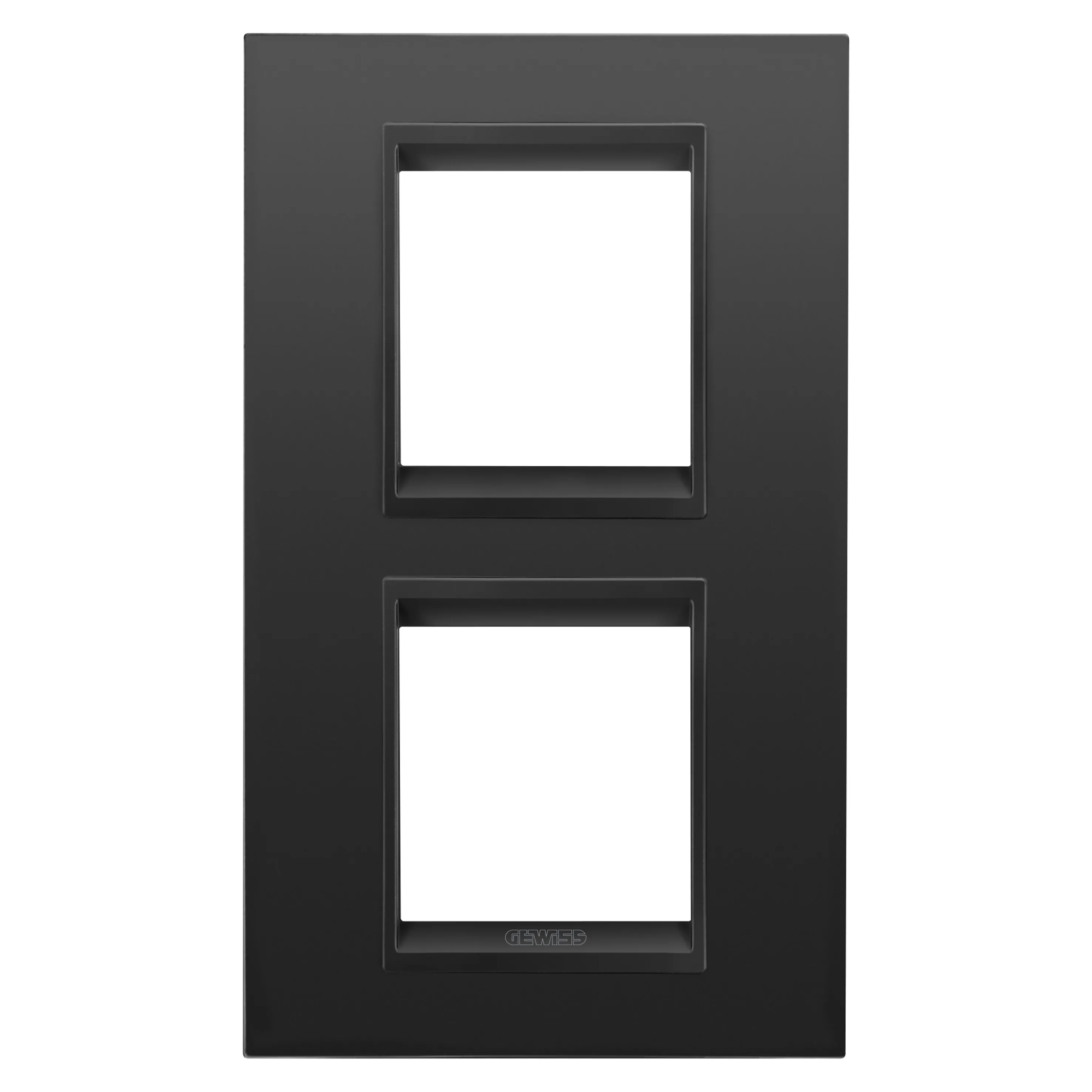 Rama, Ornament, Internationala, Lux, In, Metal, 2+2, Module, Vertical, Satin, Monocrom, Negru, satinat, Gewiss Chorus GW16224XM