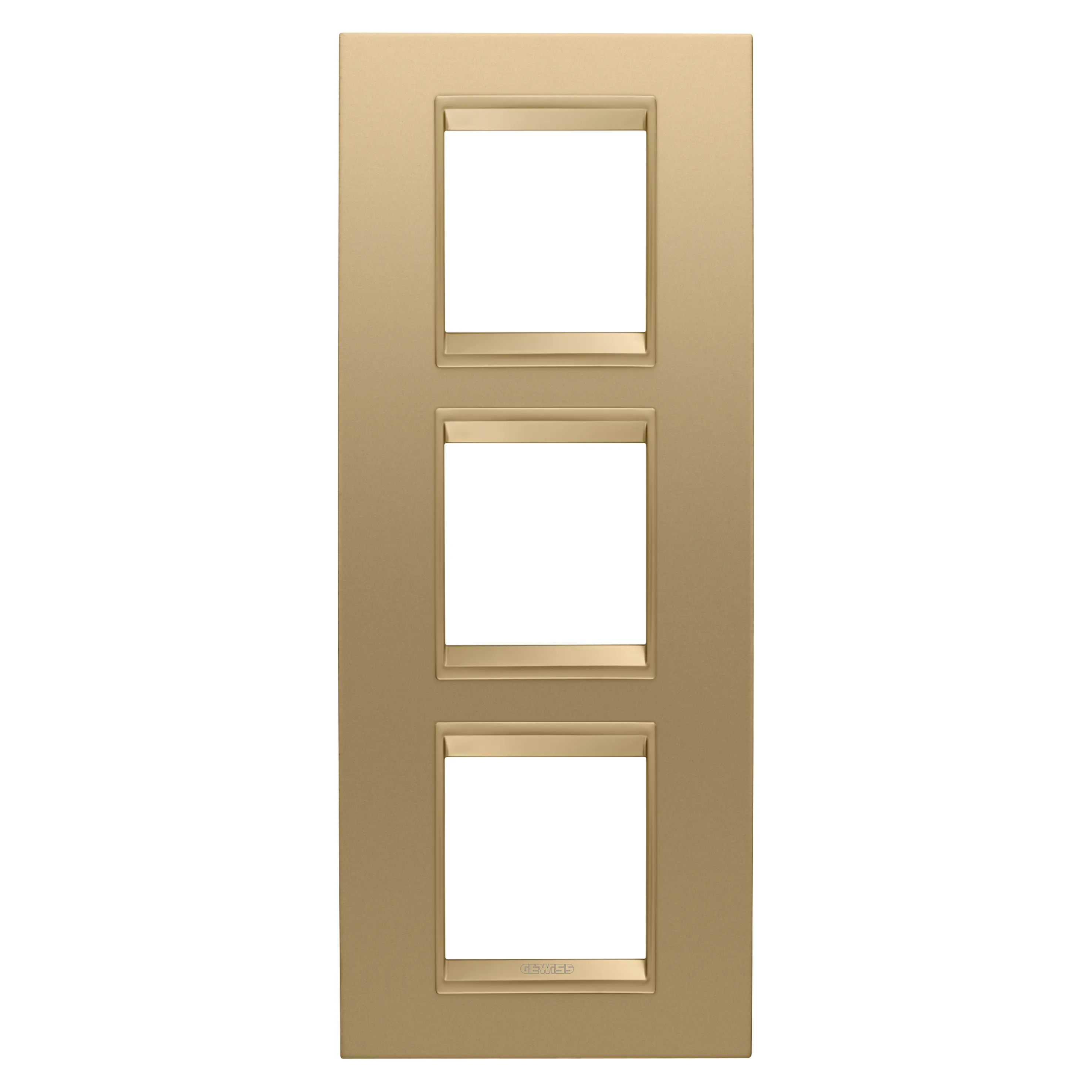 Rama, Ornament, Internationala, Lux, In, Metal, 2+2+2, Module, Vertical, Aur, Cadru, Interior, Aur, Mat, Gewiss Chorus GW16227XG
