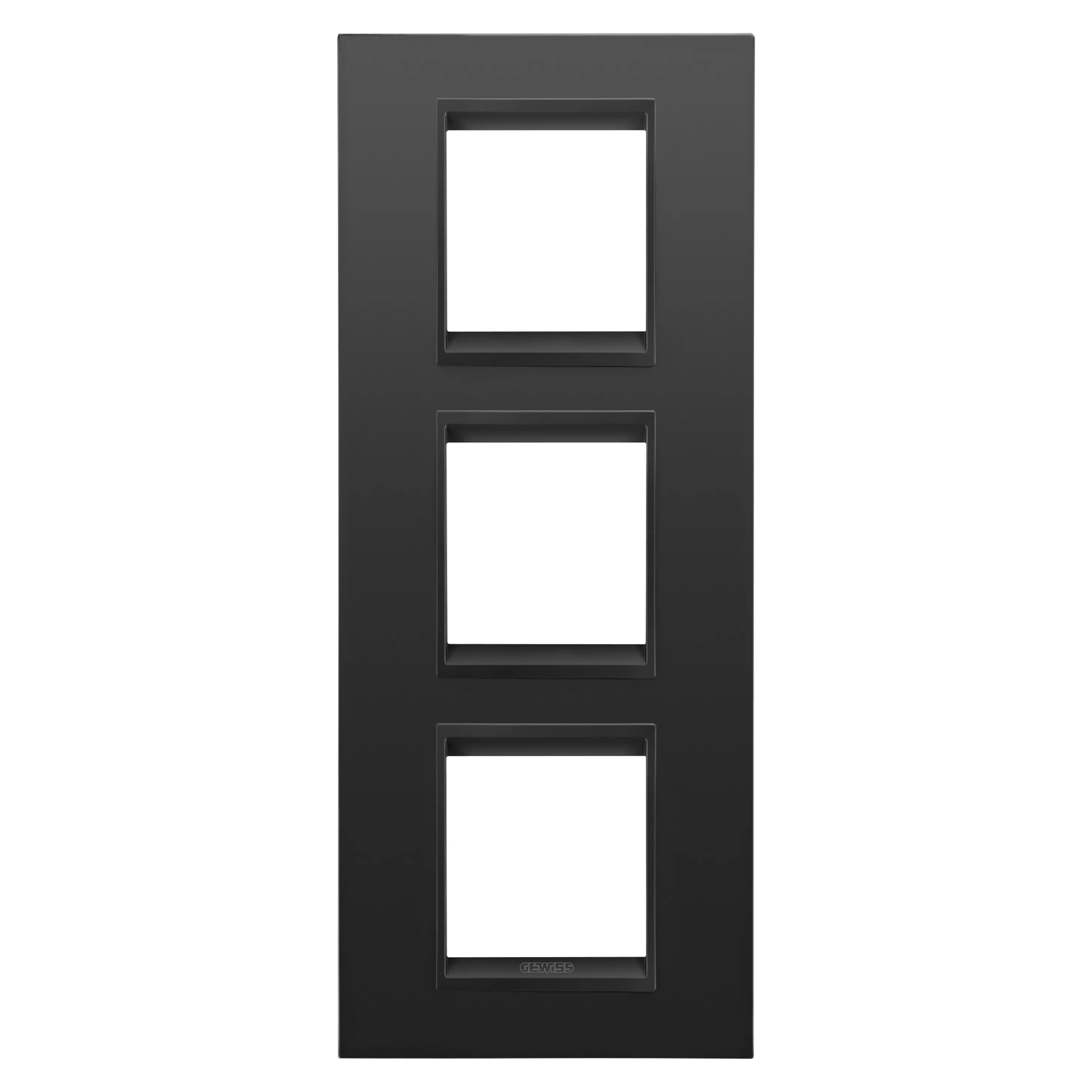 Rama, Ornament, Internationala, Lux, In, Metal, 2+2+2, Module, Verticale, Satin, Monocrom, Negru, satinat, Gewiss Chorus GW16227XM