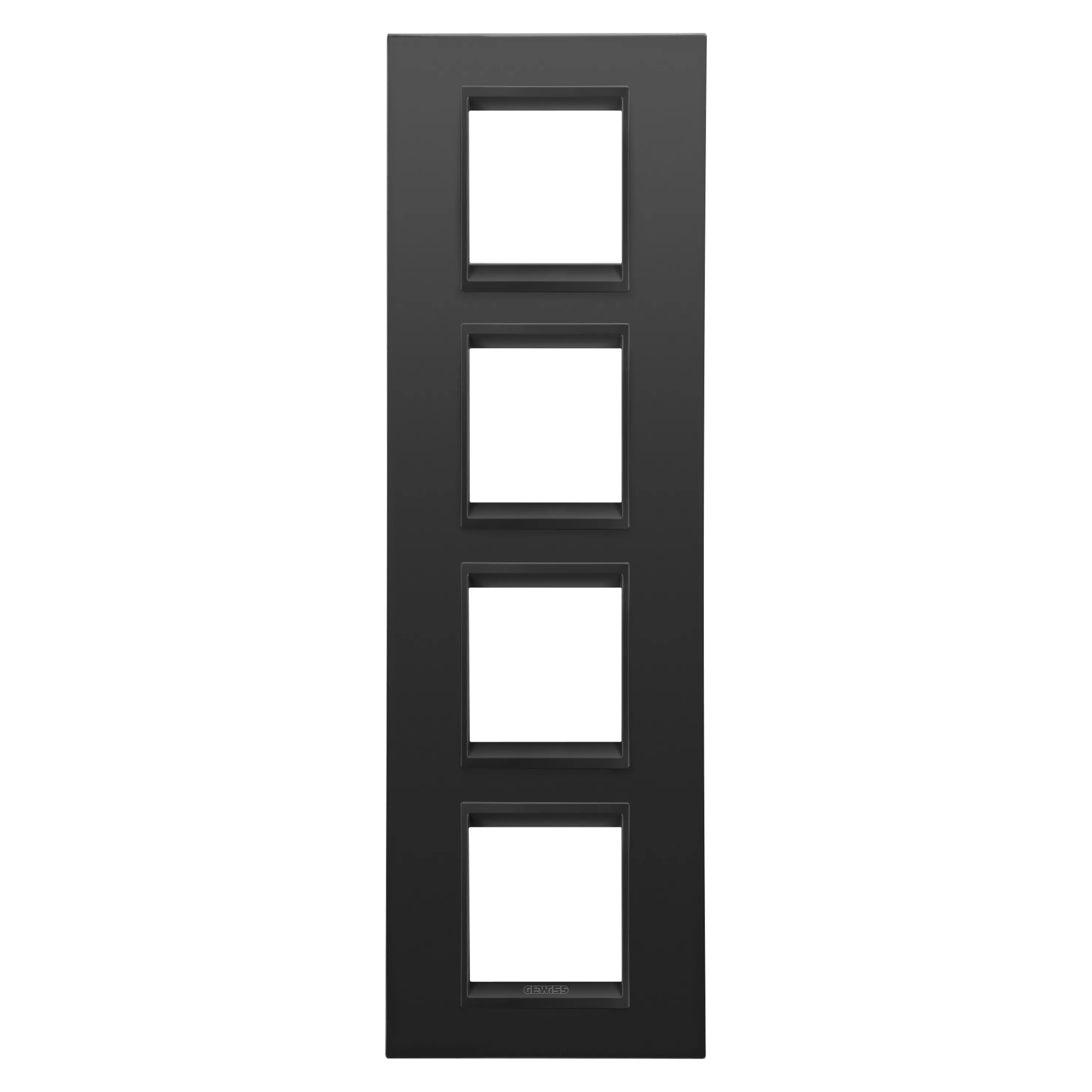 Rama, Ornament, Internationala, Lux, In, Metal, 2+2+2+2, Module, Vertical, Satin, Monocrom, Negru, satinat, Gewiss Chorus GW16229XM