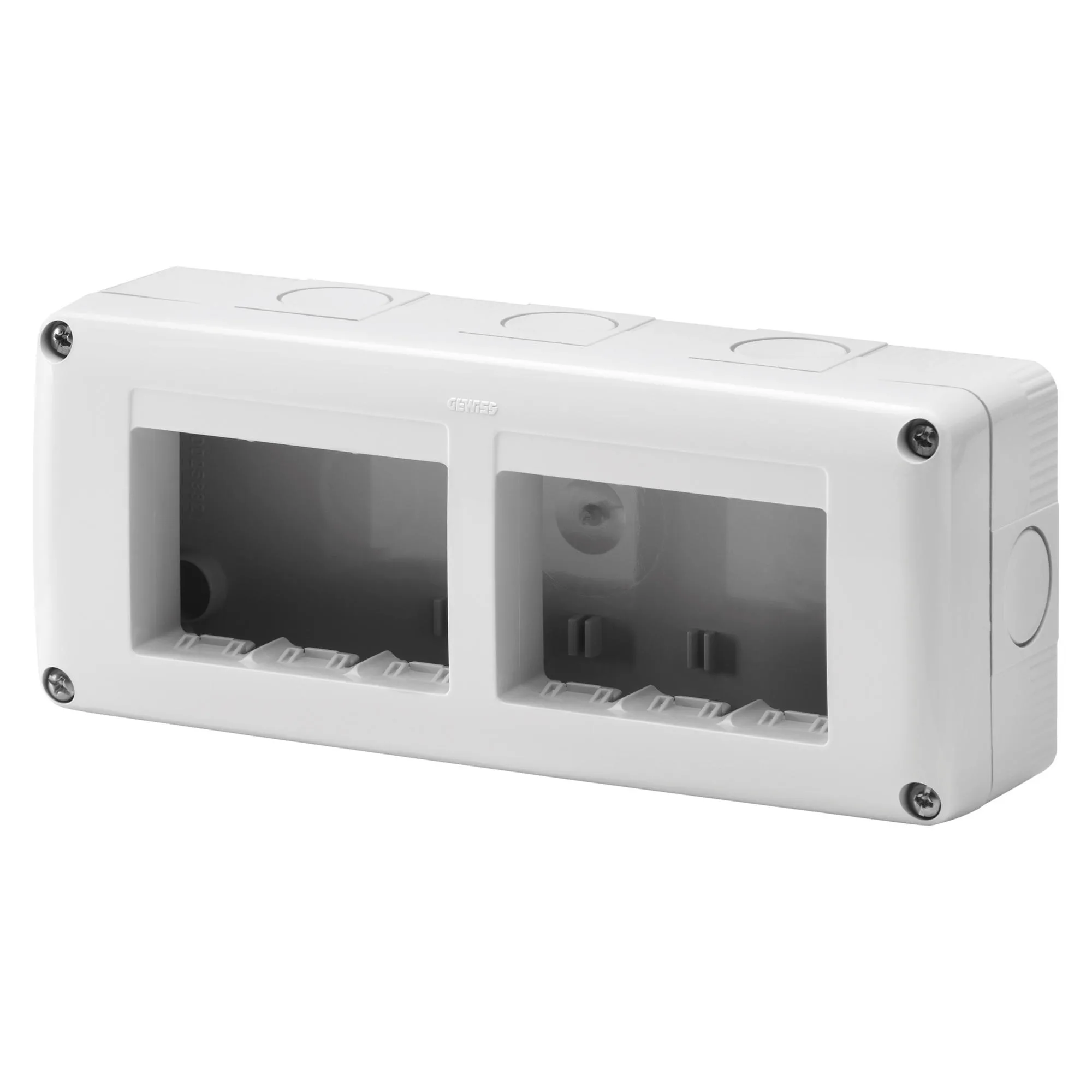 Carcasa, Protejata, Pentru, Dispozitivele, Sistemului, MultIPlu, Orizontal, 6, Circuite, Modul, 3X2, Ral, 7035, Gri, IP40, Gewiss, System, GW27005 