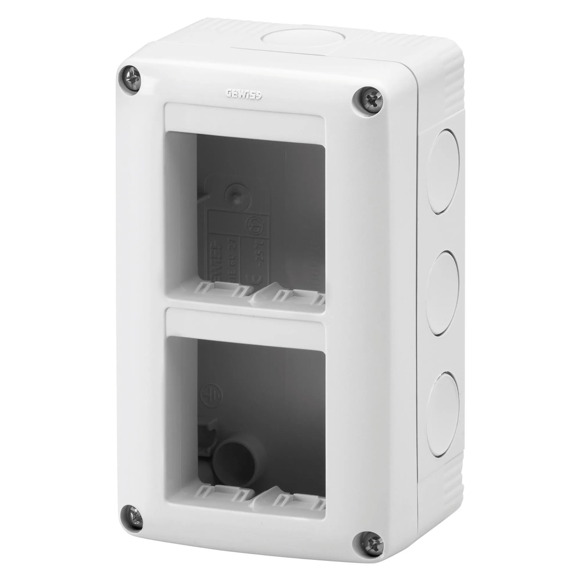 Carcasa, Protejata, Pentru, Dispozitive, De, Sistem, MultIPlu, Vertical, 4, Circuite, Modul, 2X2, Ral, 7035, Gri, IP40, Gewiss, System, GW27021