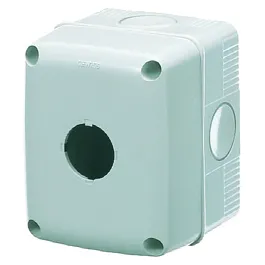 Carcasa, Goala, Pentru, Butoane, De, Comanda., Comenzi, Si, Indicatoare, 1, Circuite, Diametru, 22, Mm, Capac, Gri, Ral, 7035, IP66, Gewiss, System, GW27101