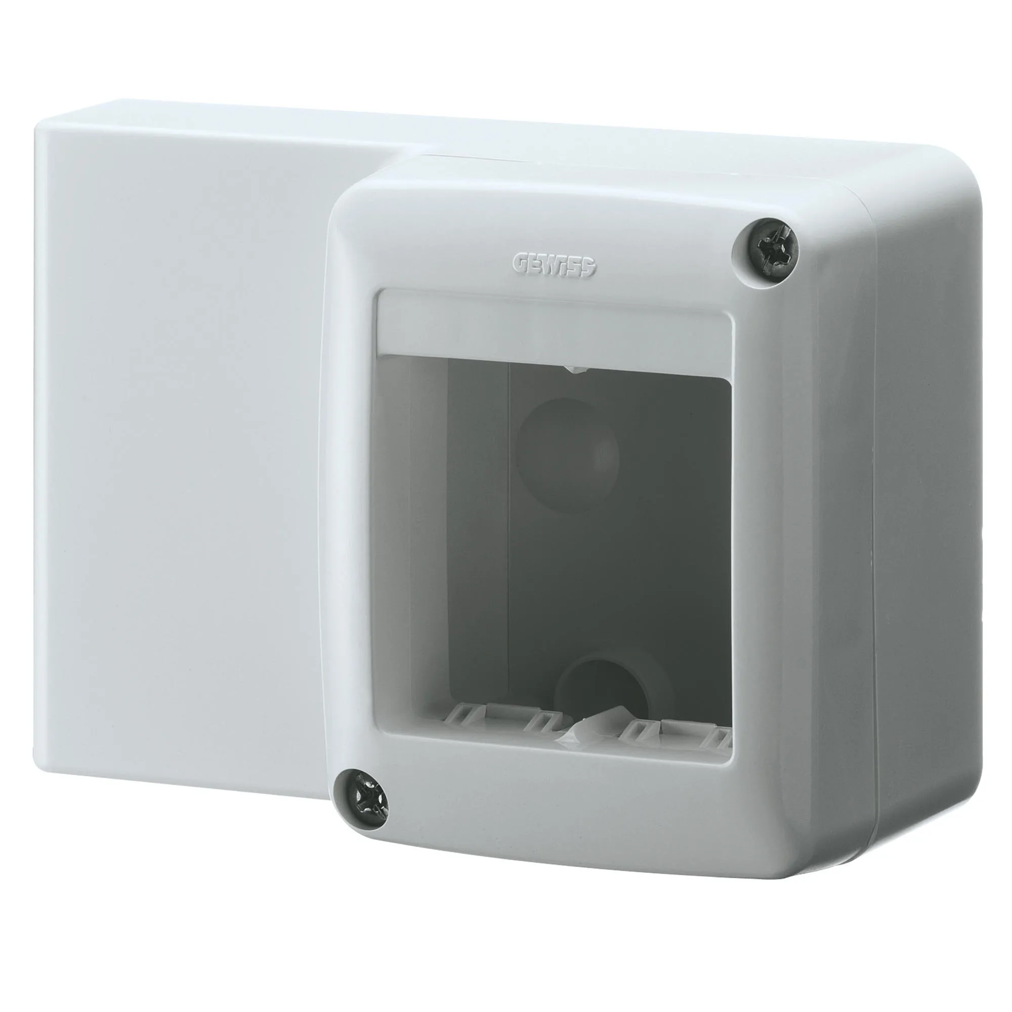 Cutie, Dispozitiv, Autoportant, Pentru, Dispozitivul, De, Sistem, Pentru, Mini-Canal, 2, Circuite, Alb, Ral, 9010, Gewiss, System, GW27609
