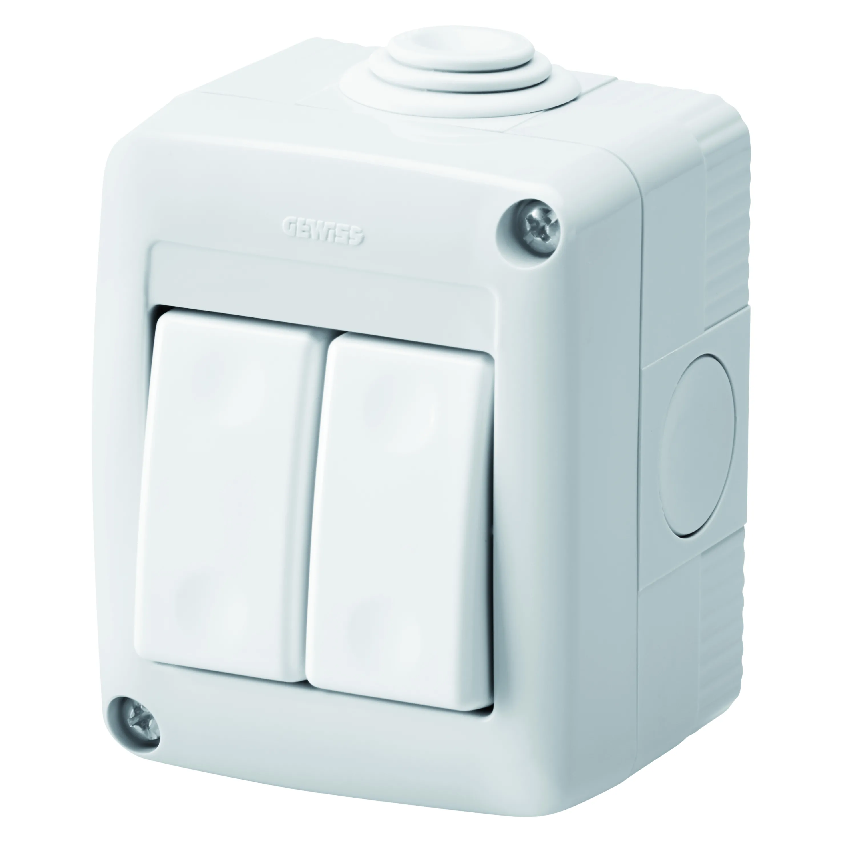 Carcasa, Protejata, Completata, Cu, Dispozitive, De, Sistem, Cu, Comutator, Bidirectional, +, Comutator, Bidirectional, 1P, 16, Ax, IP40, Rgrey, Ral, 7035, Gewiss, System, GW27804